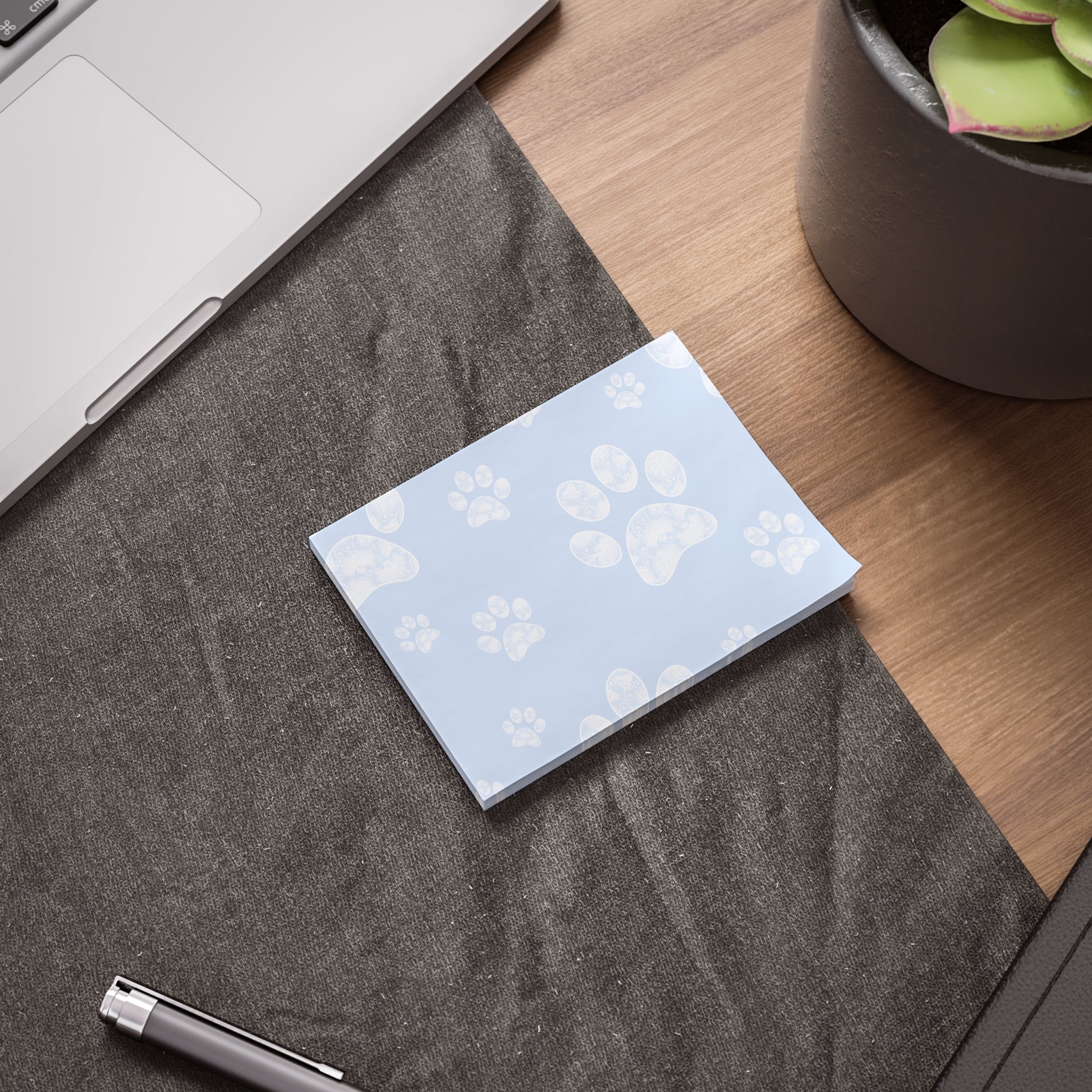 Blue Paw Print Post-It Note Pads, Dog Themed Sticky Notes, Puppy Memo Pads, Perfect for Dog Lovers