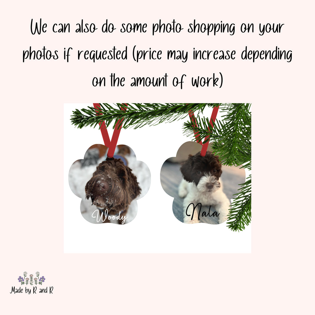 Custom Vertical Two-Sided Metal Christmas Photo Ornament