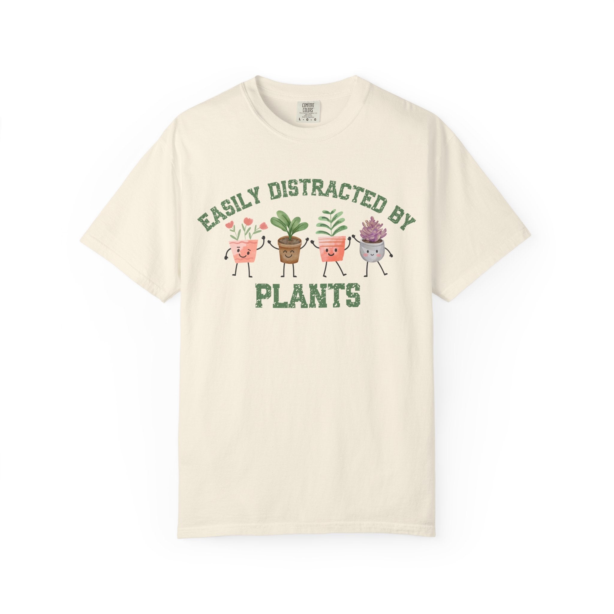 Easily Distracted By Plants Tee, Cute Plant Lover Graphic T-Shirt