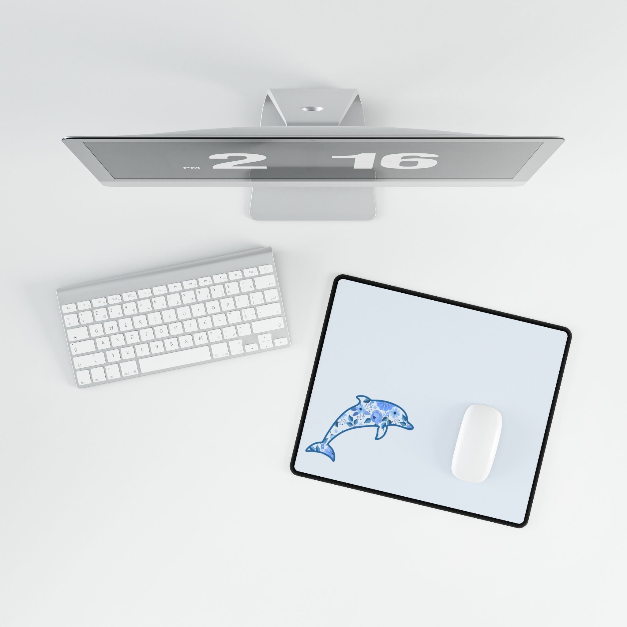Floral Dolphin Desk Mats and Mouse pads, Office Decor, Birthday Gifts, Home Workspace