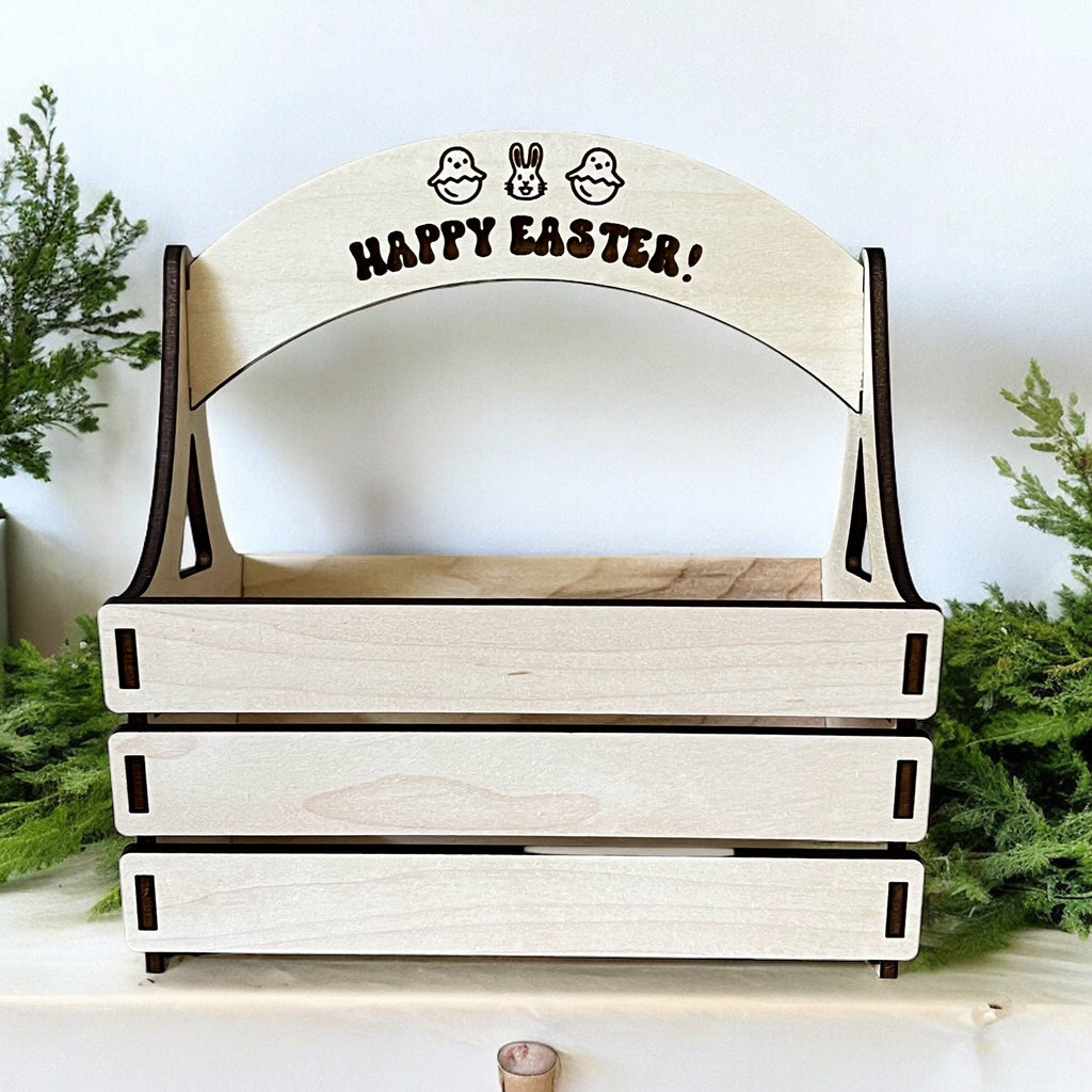 Wood Emoji Easter Basket