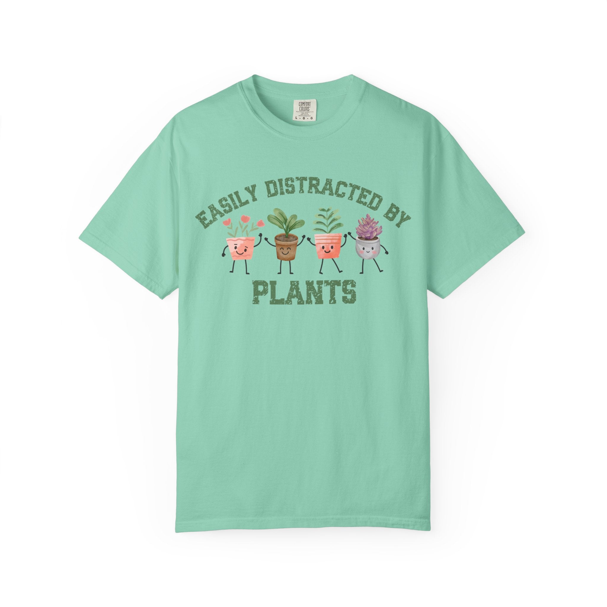 Easily Distracted By Plants Tee, Cute Plant Lover Graphic T-Shirt