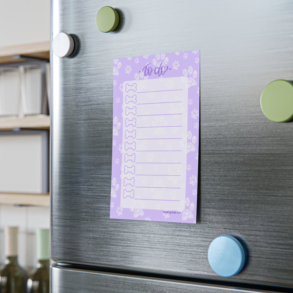 Purple Paw Print To Do Checklist Sticky Notes for Planning & Lists