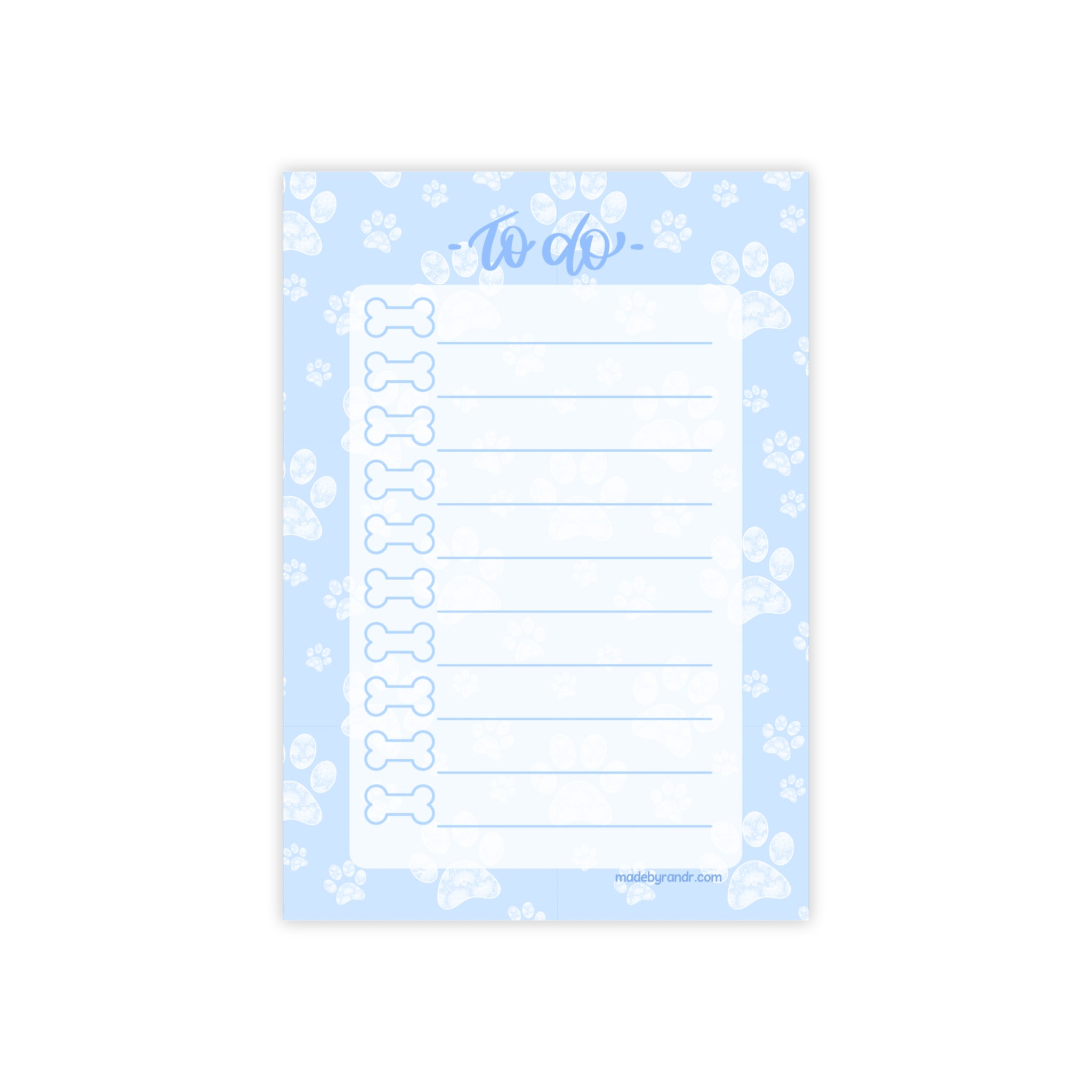 Blue Paw Print To Do Checklist Sticky Notes for Planning & Lists