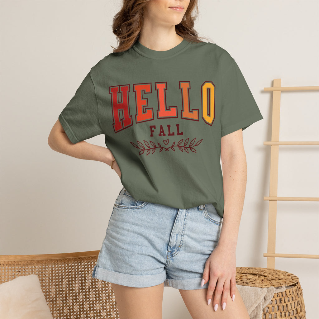 Hello Fall T-Shirt, Autumn Graphic Tee
