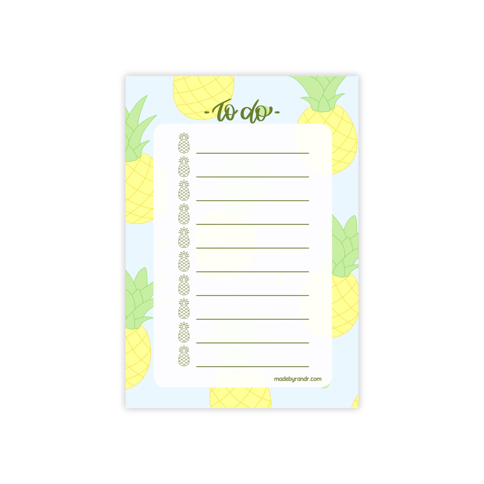 Pineapple To Do Checklist Sticky Notes for Planning & Lists