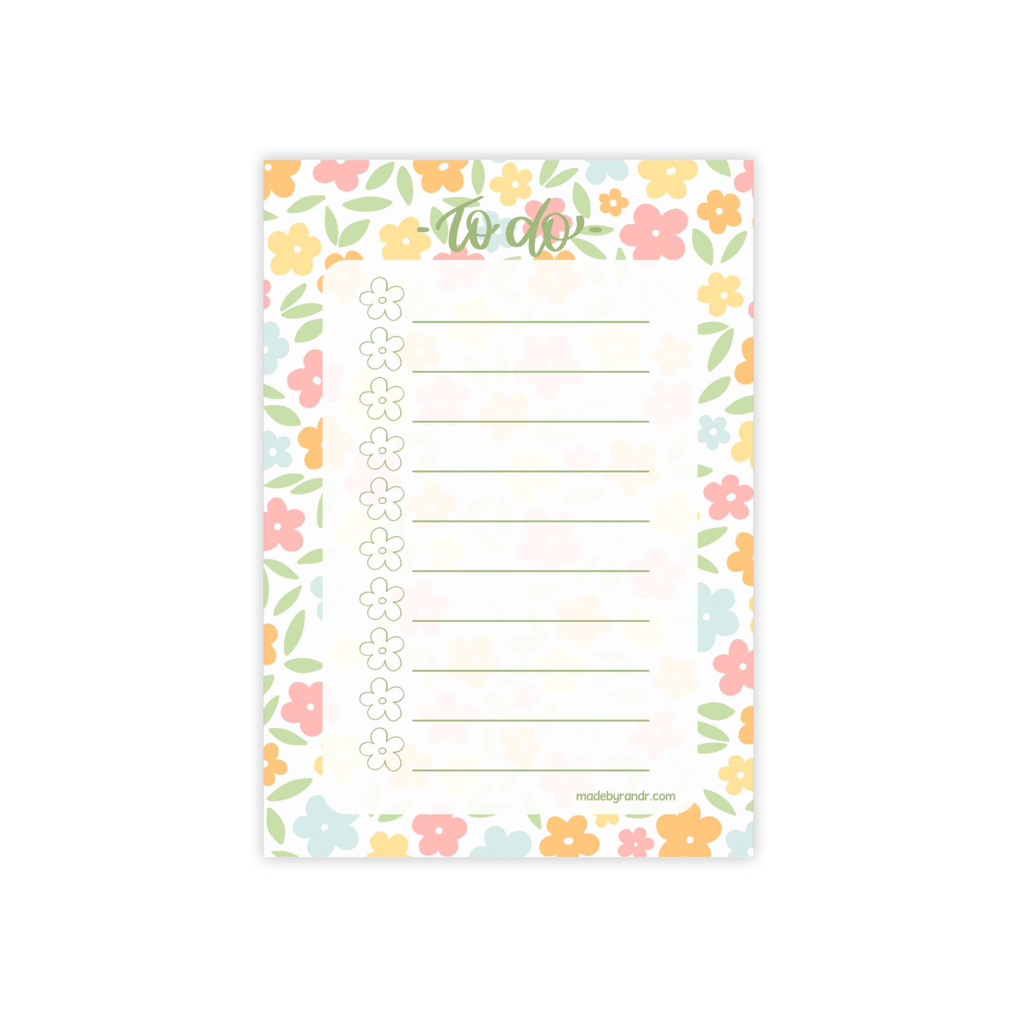 Colorful Floral To Do Checklist Sticky Notes for Planning & Lists