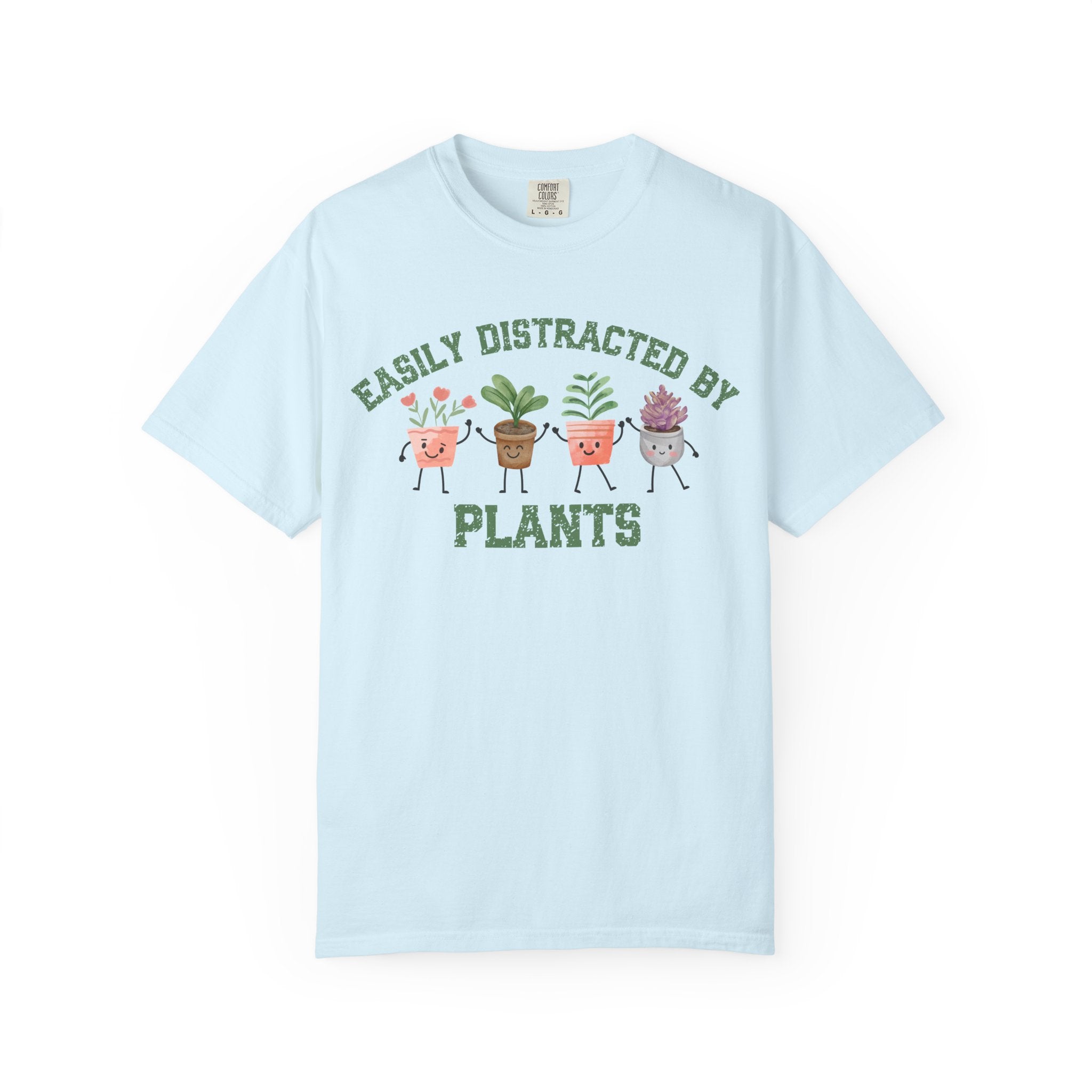 Easily Distracted By Plants Tee, Cute Plant Lover Graphic T-Shirt