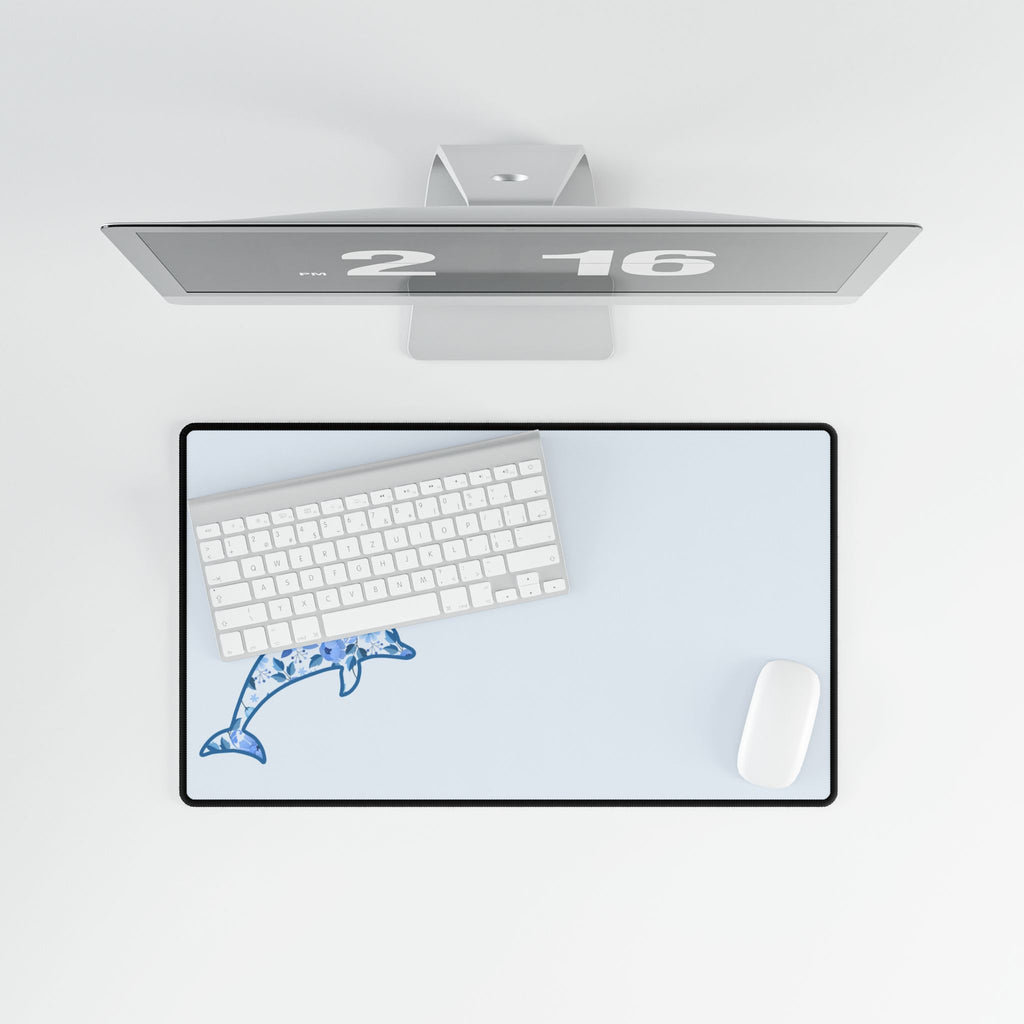 Floral Dolphin Desk Mats and Mouse pads, Office Decor, Birthday Gifts, Home Workspace