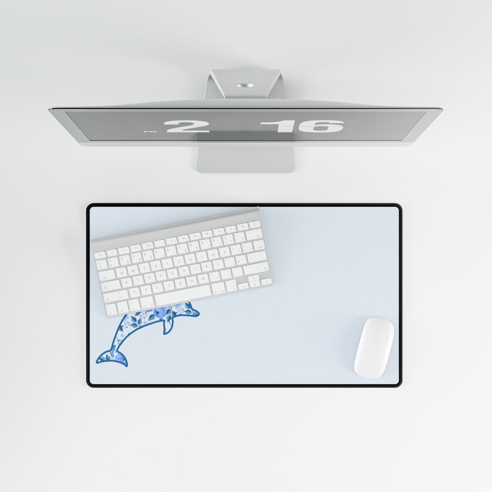 Floral Dolphin Desk Mats and Mouse pads, Office Decor, Birthday Gifts, Home Workspace