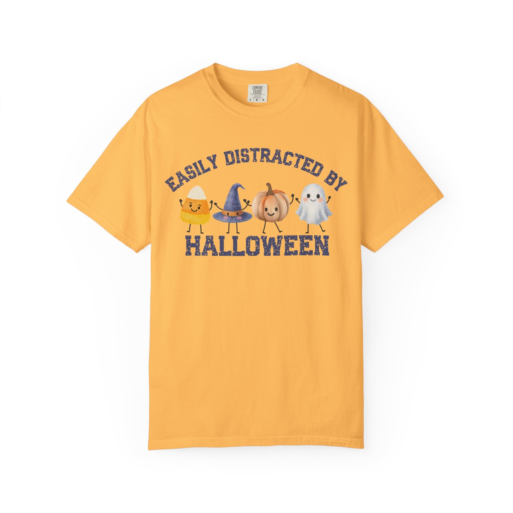 Halloween T-Shirt, Easily Distracted by Halloween, Cute Candy & Costume Graphic
