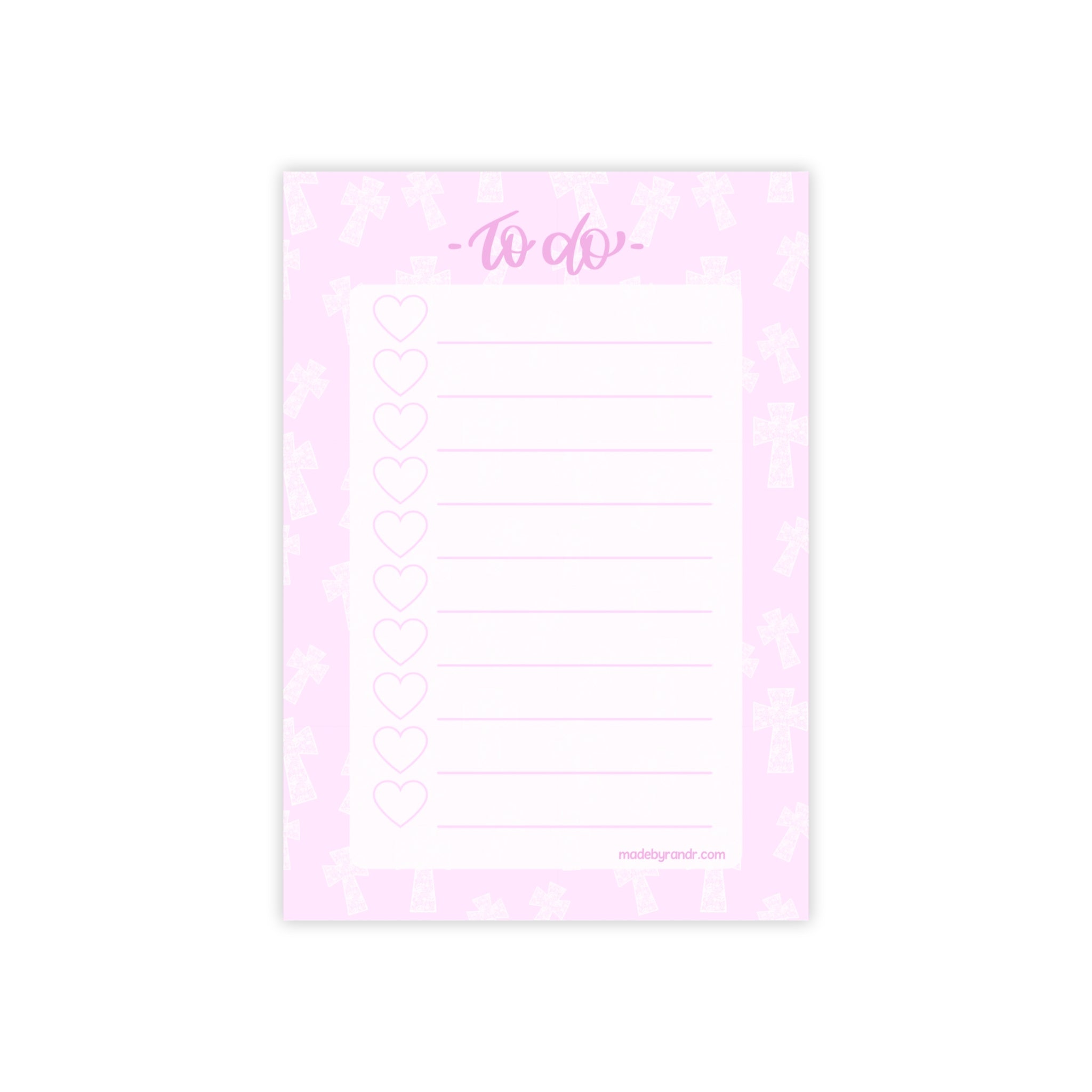 Pink Cross To Do Checklist Sticky Notes for Planning & Lists