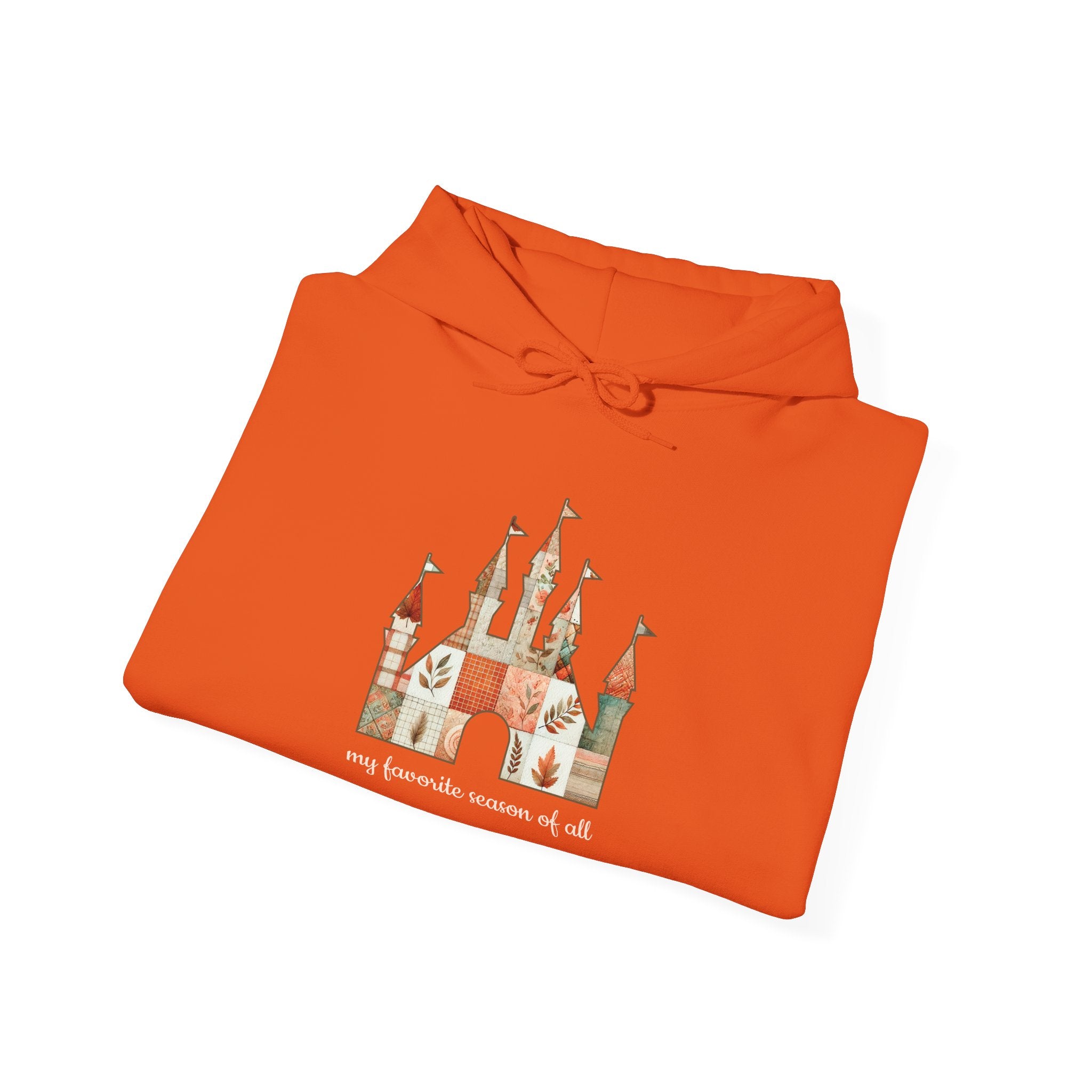 Patchwork Castle Unisex Hooded Sweatshirt: Cozy Apparel for Fall