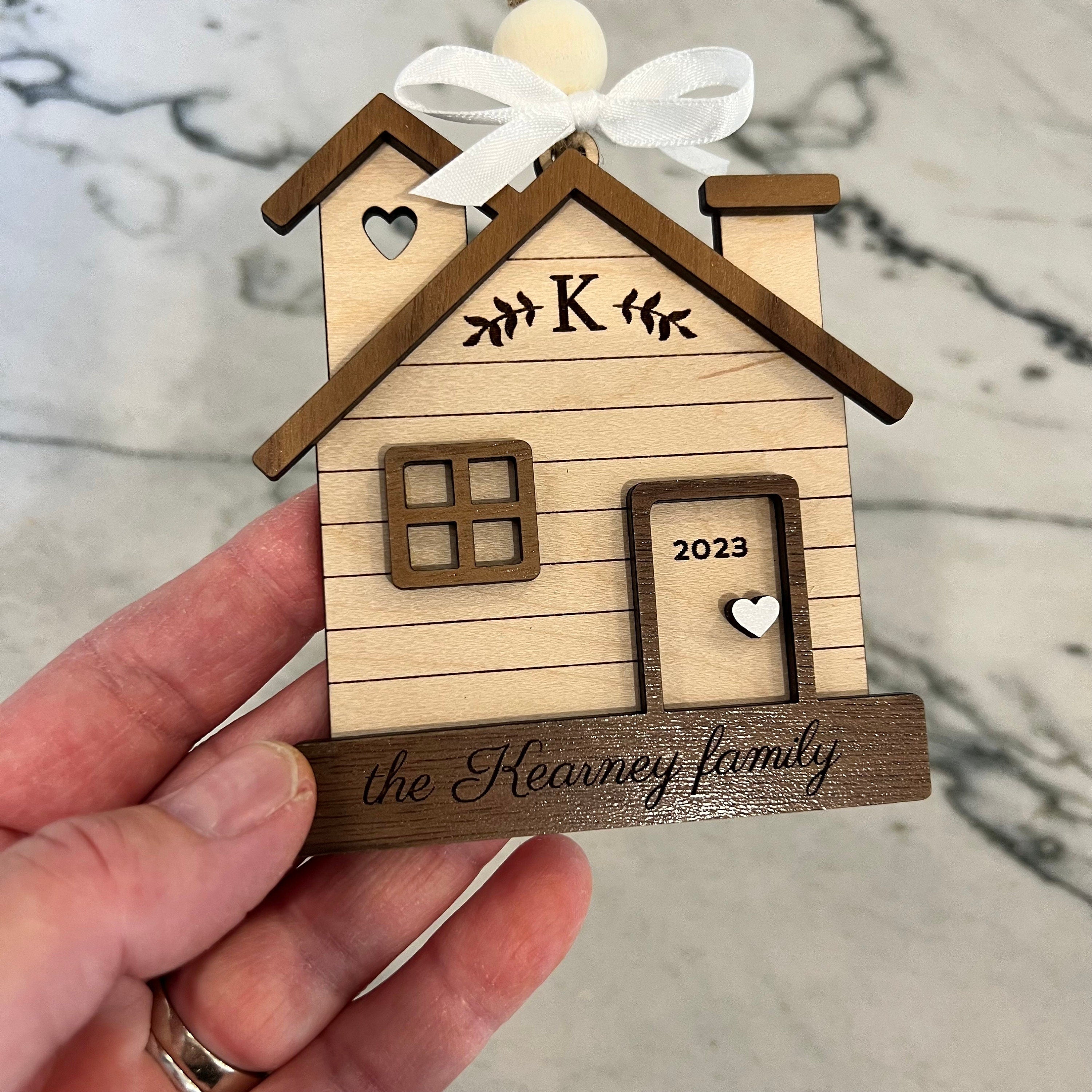 Personalized Family Name Wood Home Ornament