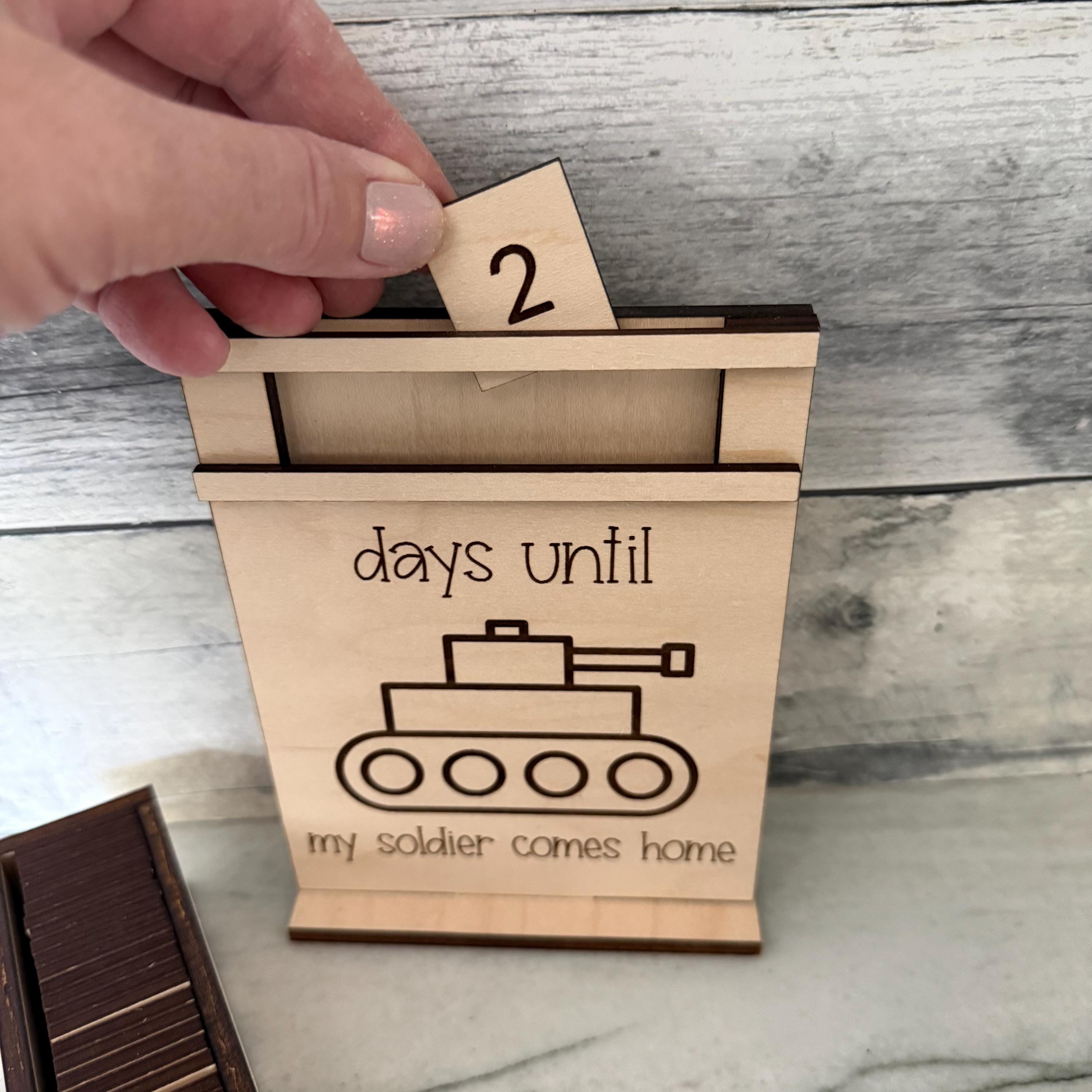 Days Until My Soldier Comes Home Wood Countdown From Made By R And R