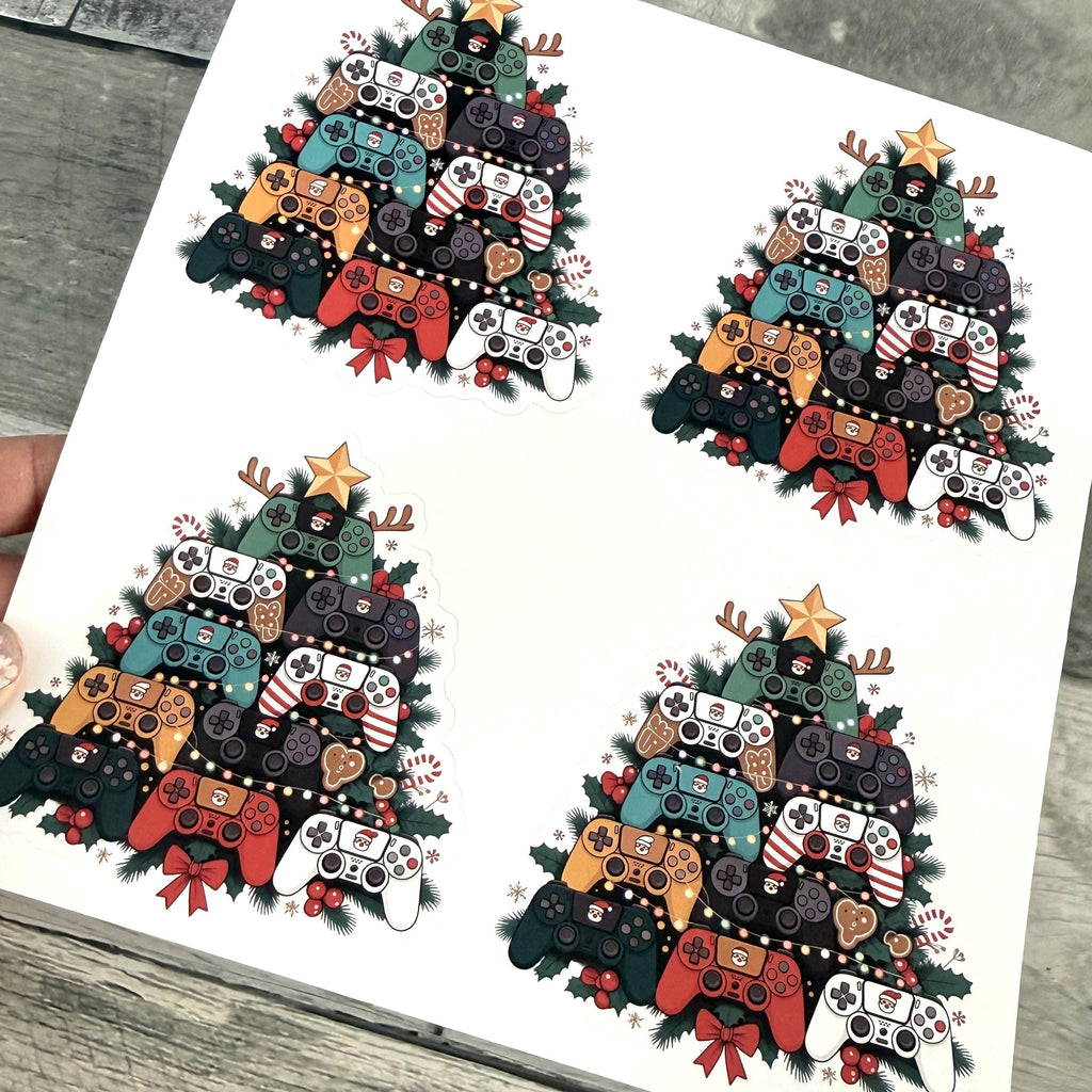 Video Game Christmas Stickers (set of 4)