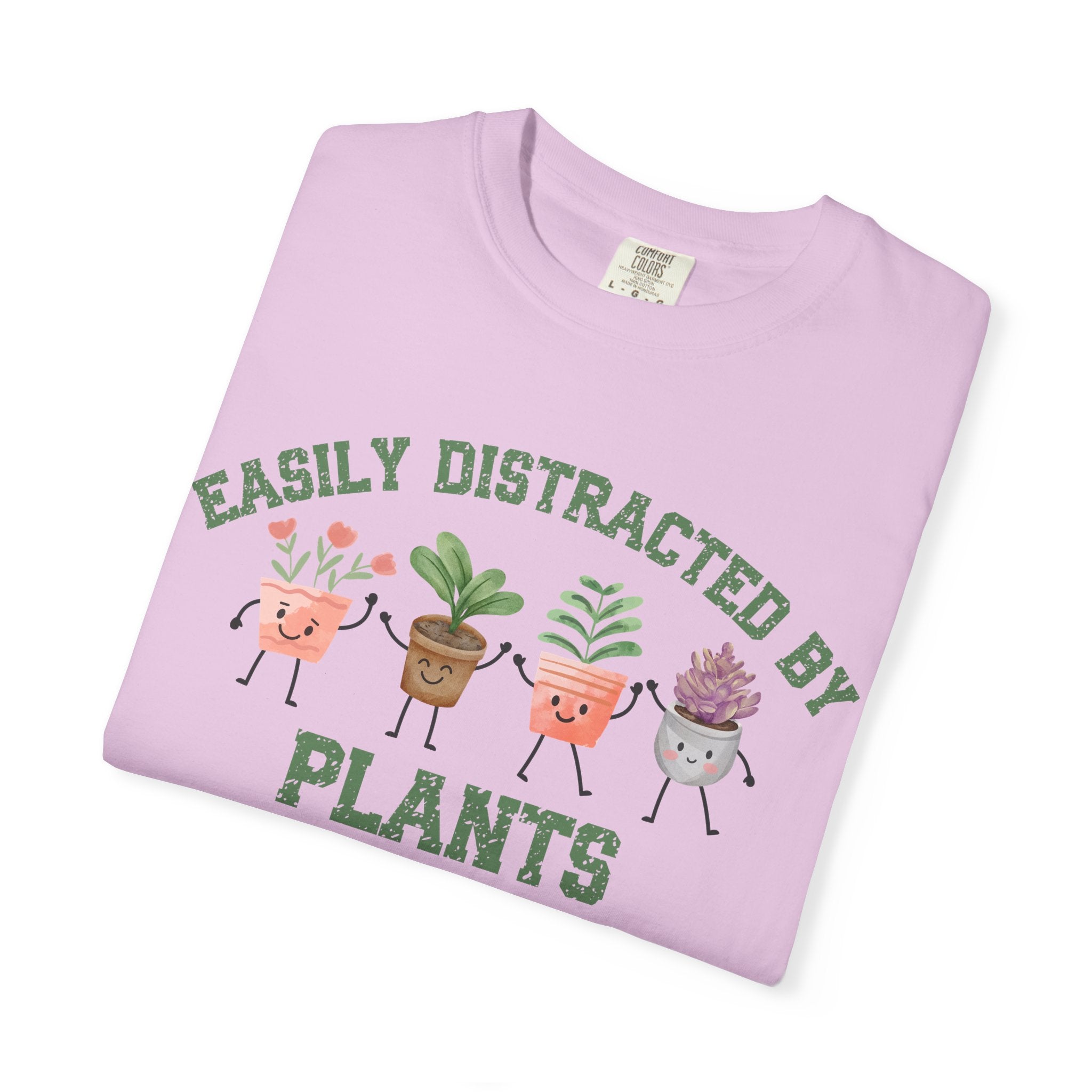 Easily Distracted By Plants Tee, Cute Plant Lover Graphic T-Shirt