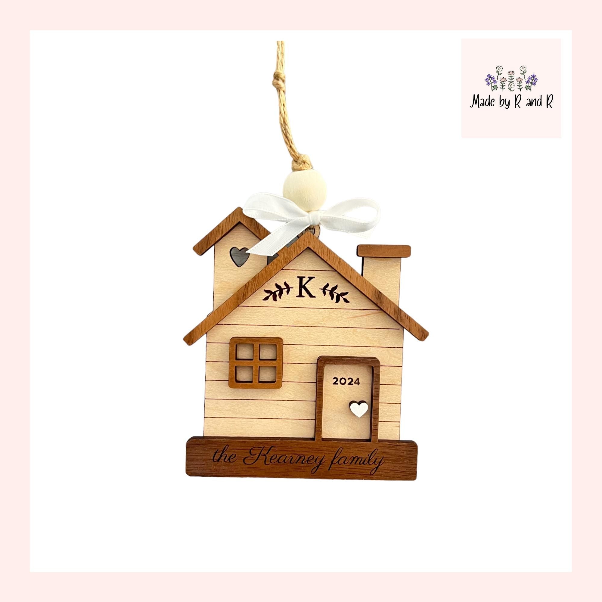 Personalized Family Name Wood Home Ornament