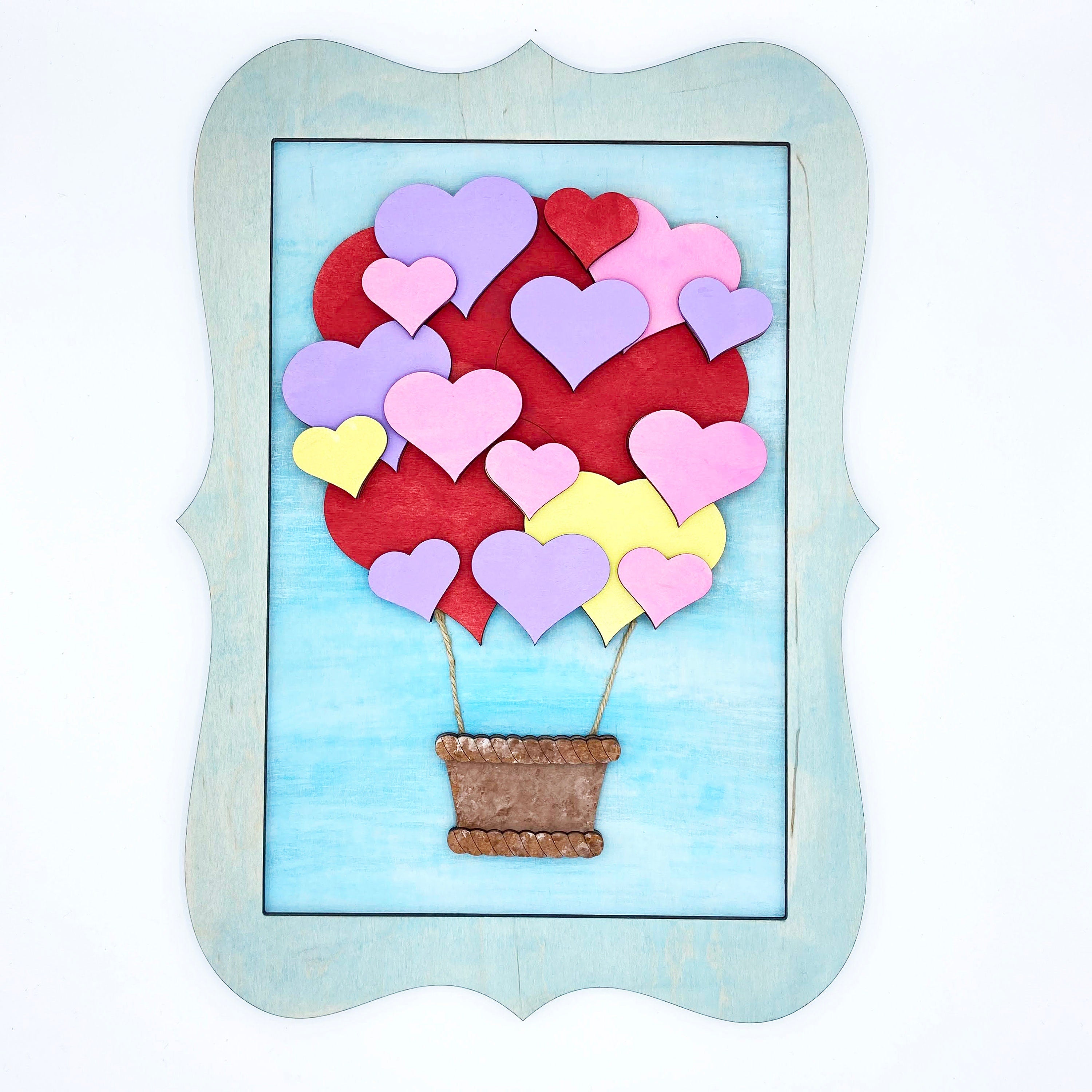Heart Air Balloon Wood Cut Outs