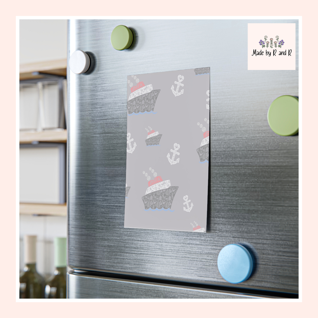 Gray Nautical Post-It Note Pads, Cruise Themed Sticky Notes, Cruise Ship Memo Pads, Perfect for Cruise Gifts