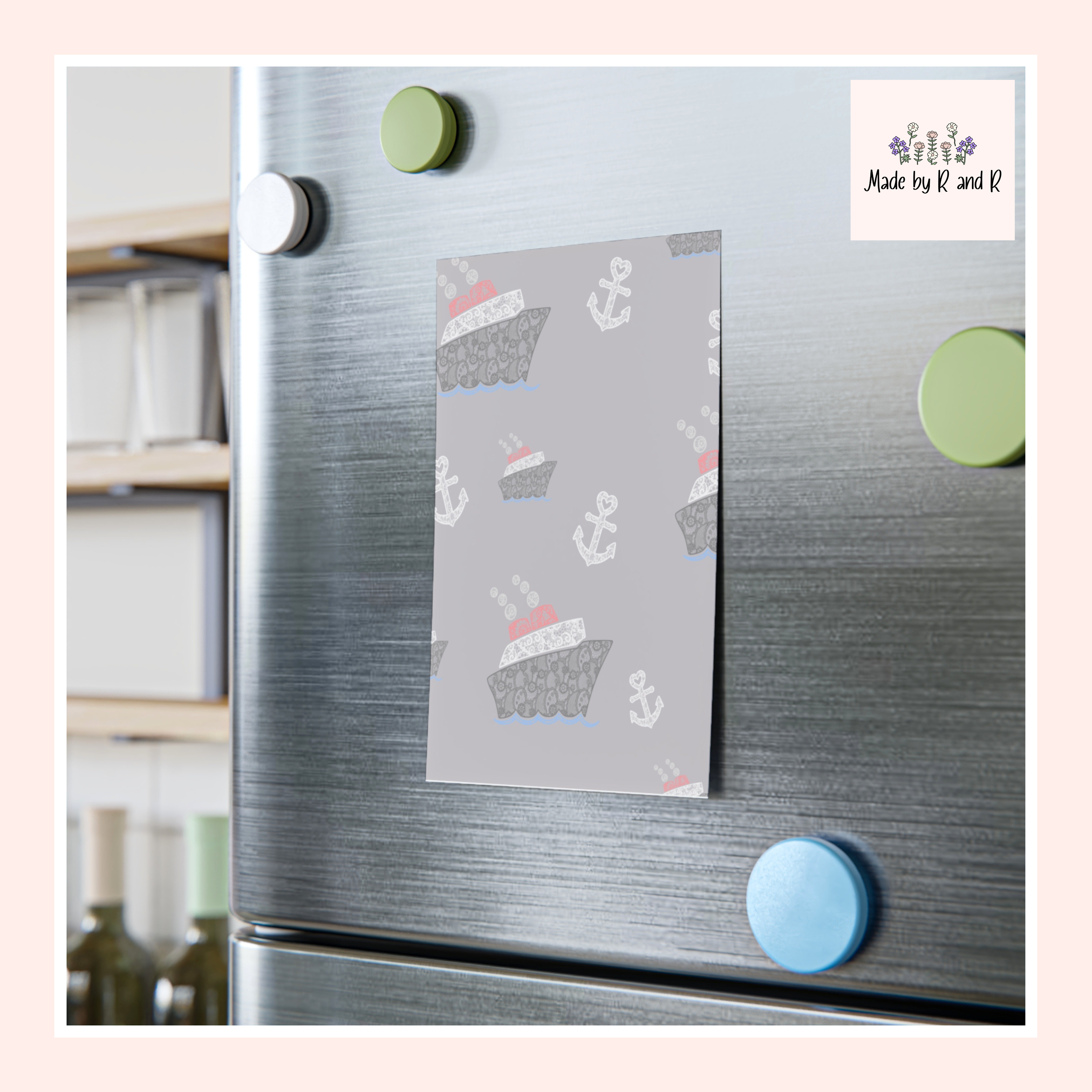 Gray Nautical Post-It Note Pads, Cruise Themed Sticky Notes, Cruise Ship Memo Pads, Perfect for Cruise Gifts