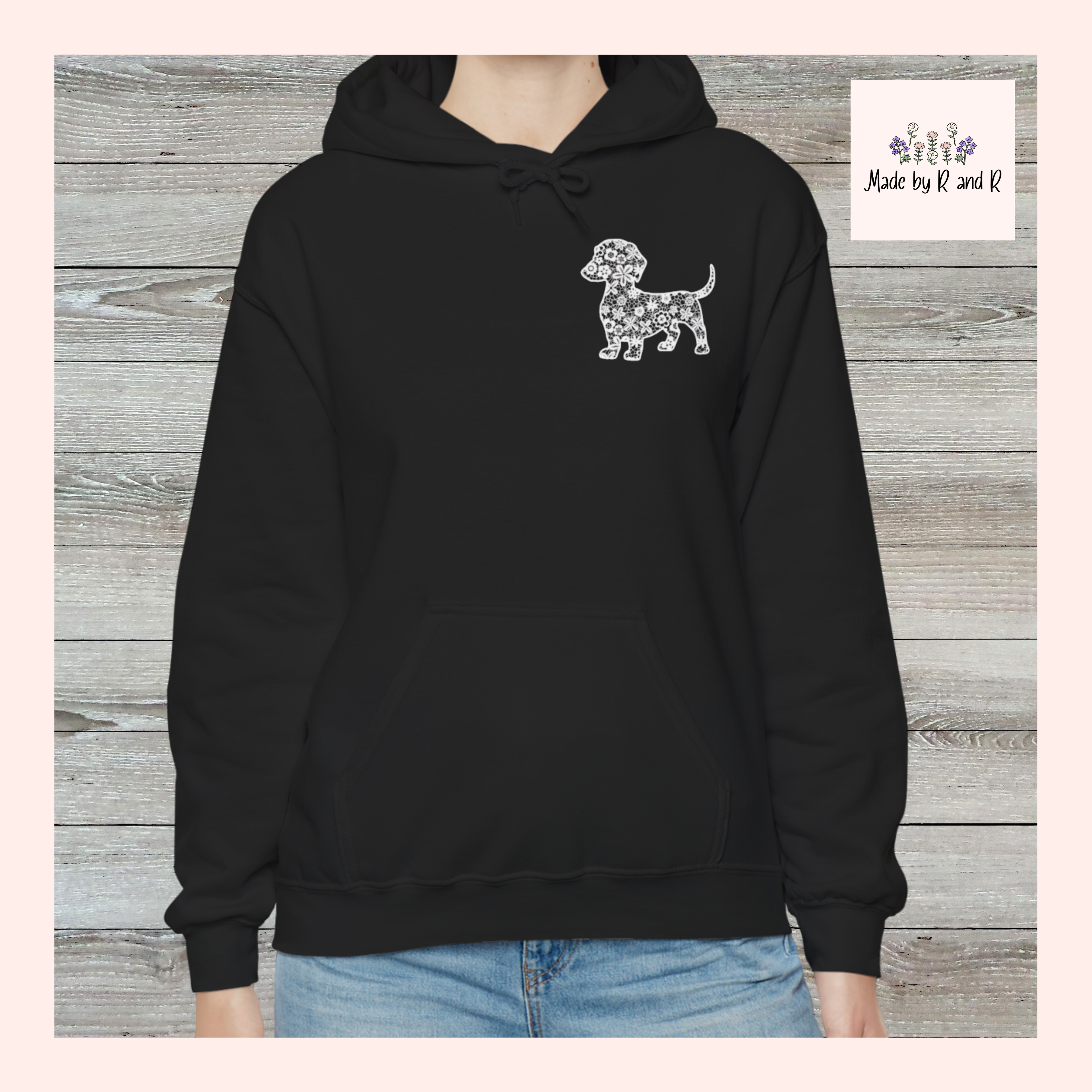 Lace Dachshund Unisex Hooded Sweatshirt - Gift for Dog Lovers, Relaxed Style