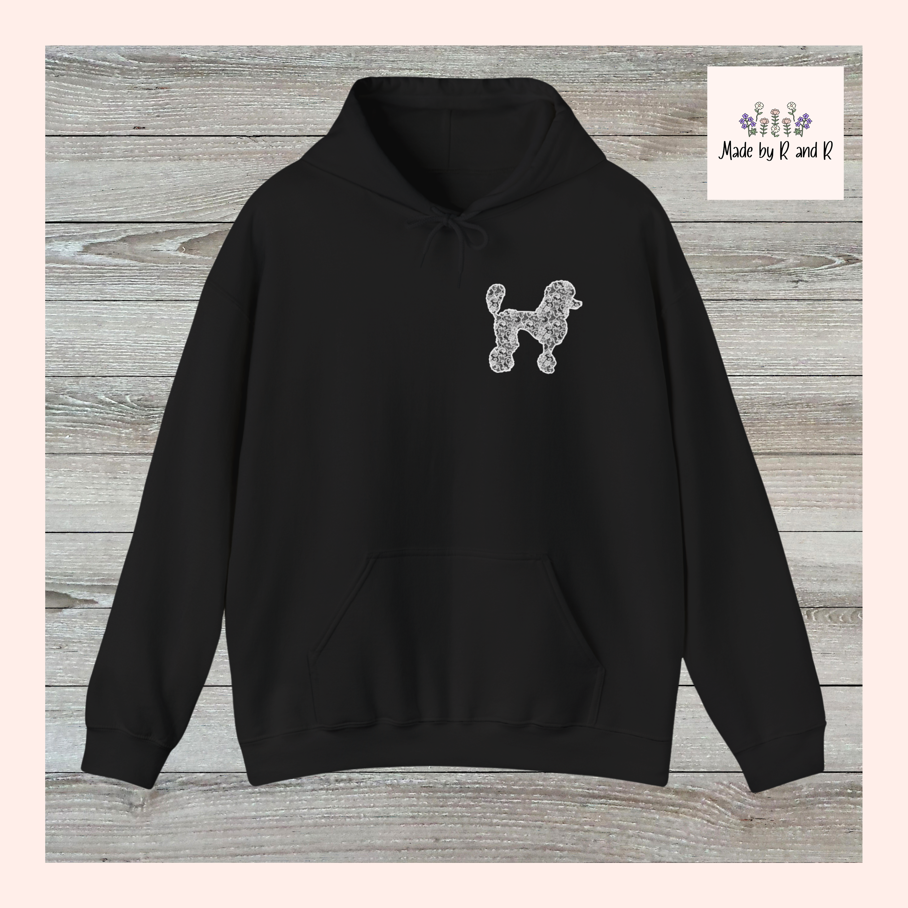 Lace Poodle Unisex Hooded Sweatshirt - Gift for Dog Lovers, Relaxed Style