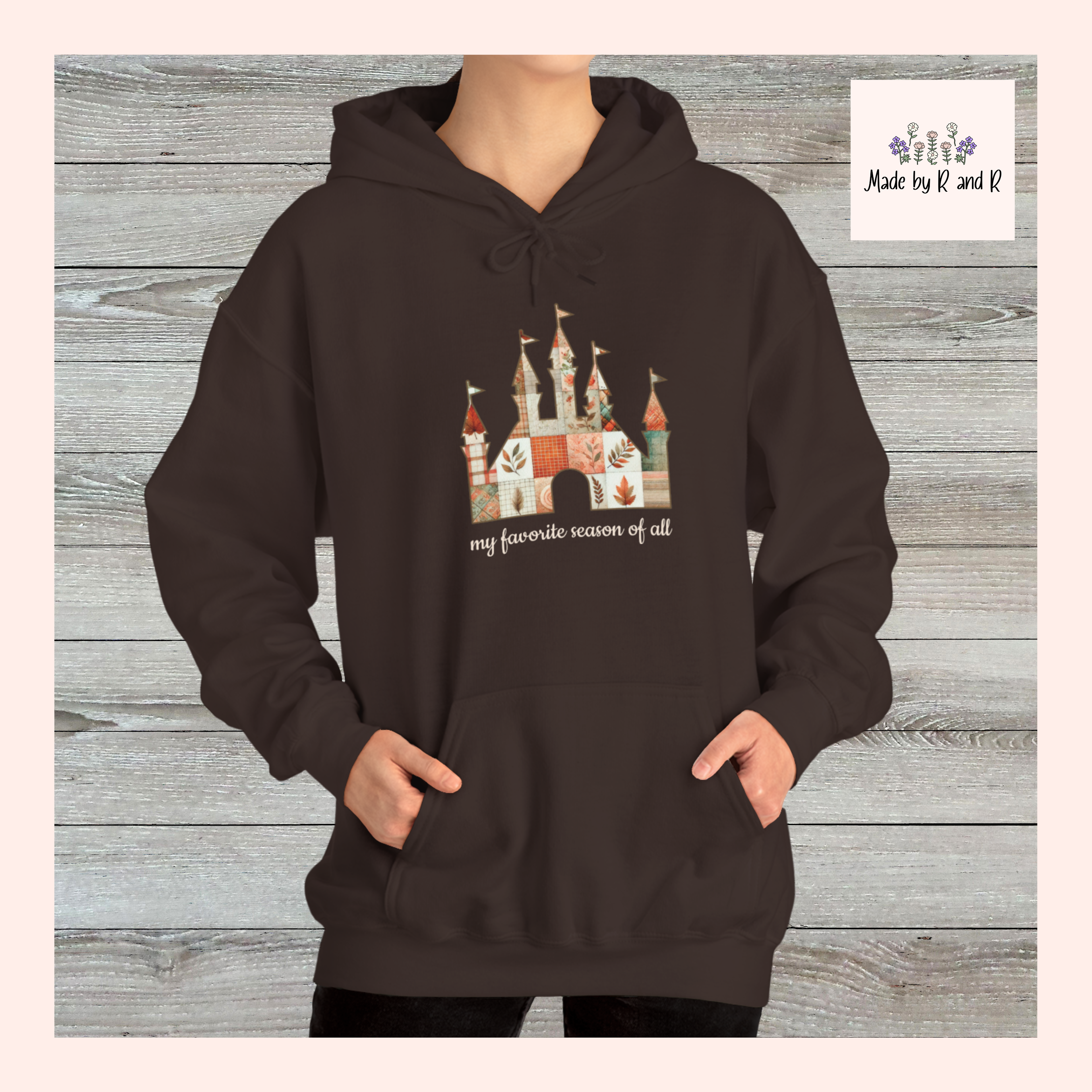 Patchwork Castle Unisex Hooded Sweatshirt: Cozy Apparel for Fall
