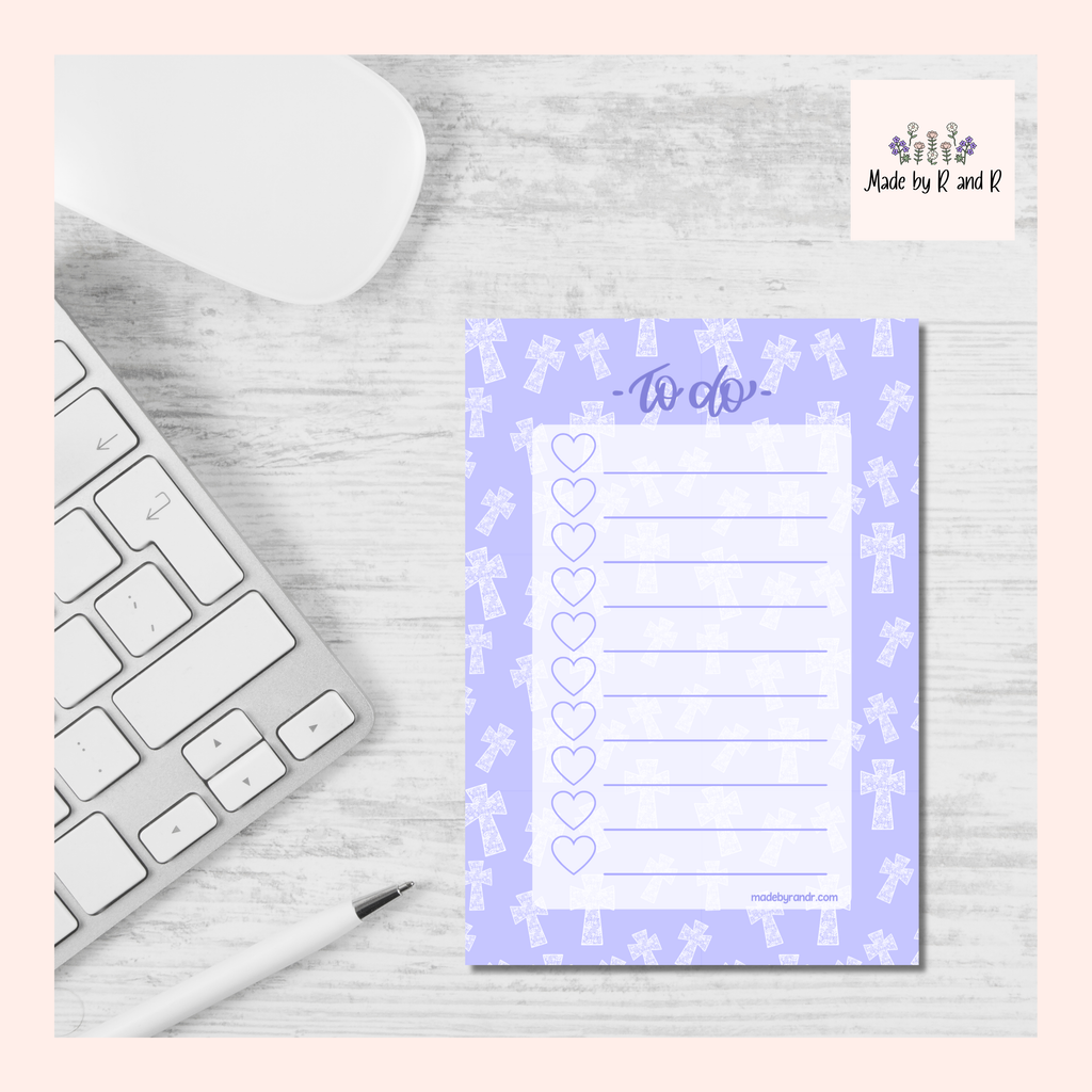 Purple Cross To Do Checklist Sticky Notes for Planning & Lists