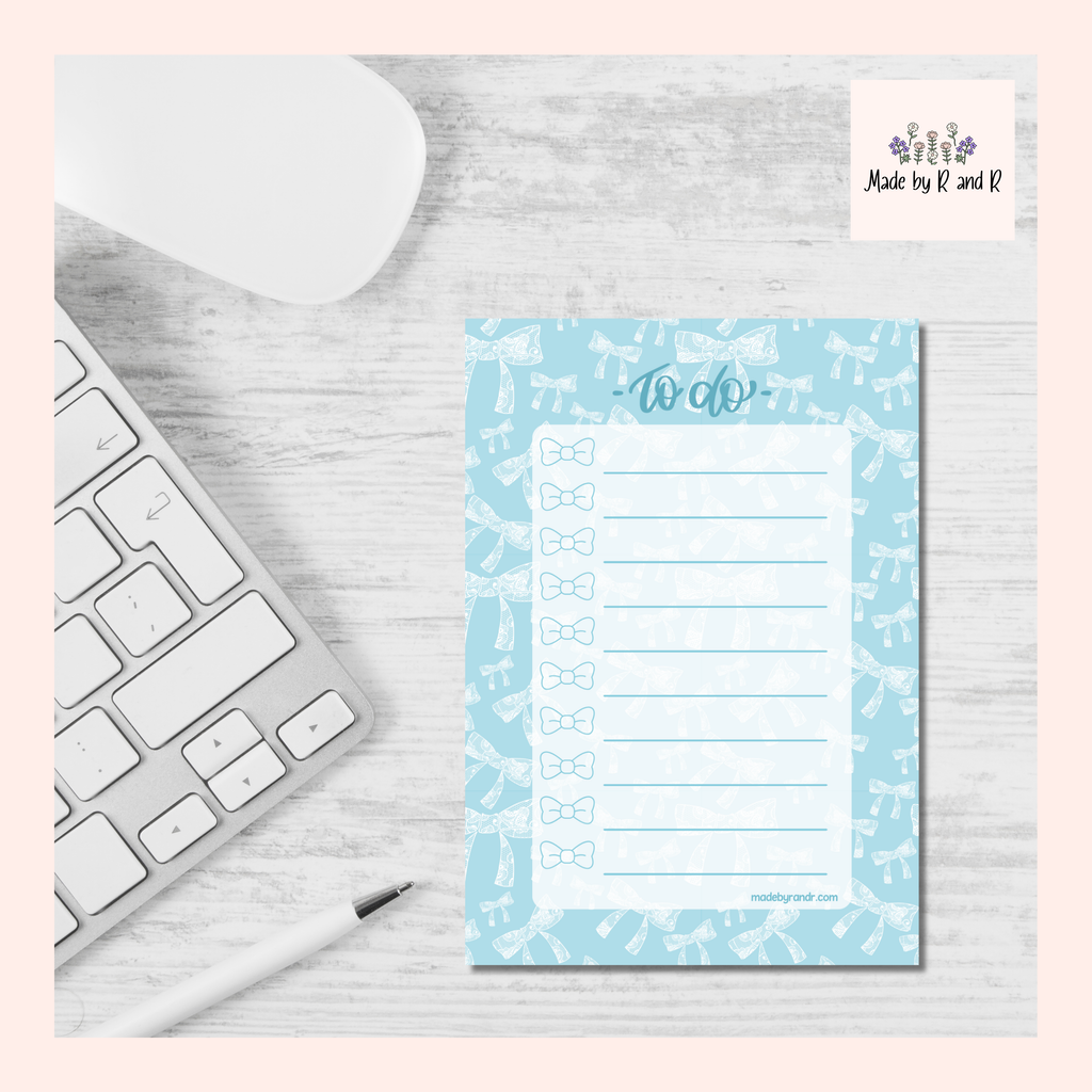Blue Bows To Do Checklist Sticky Notes for Planning & Lists