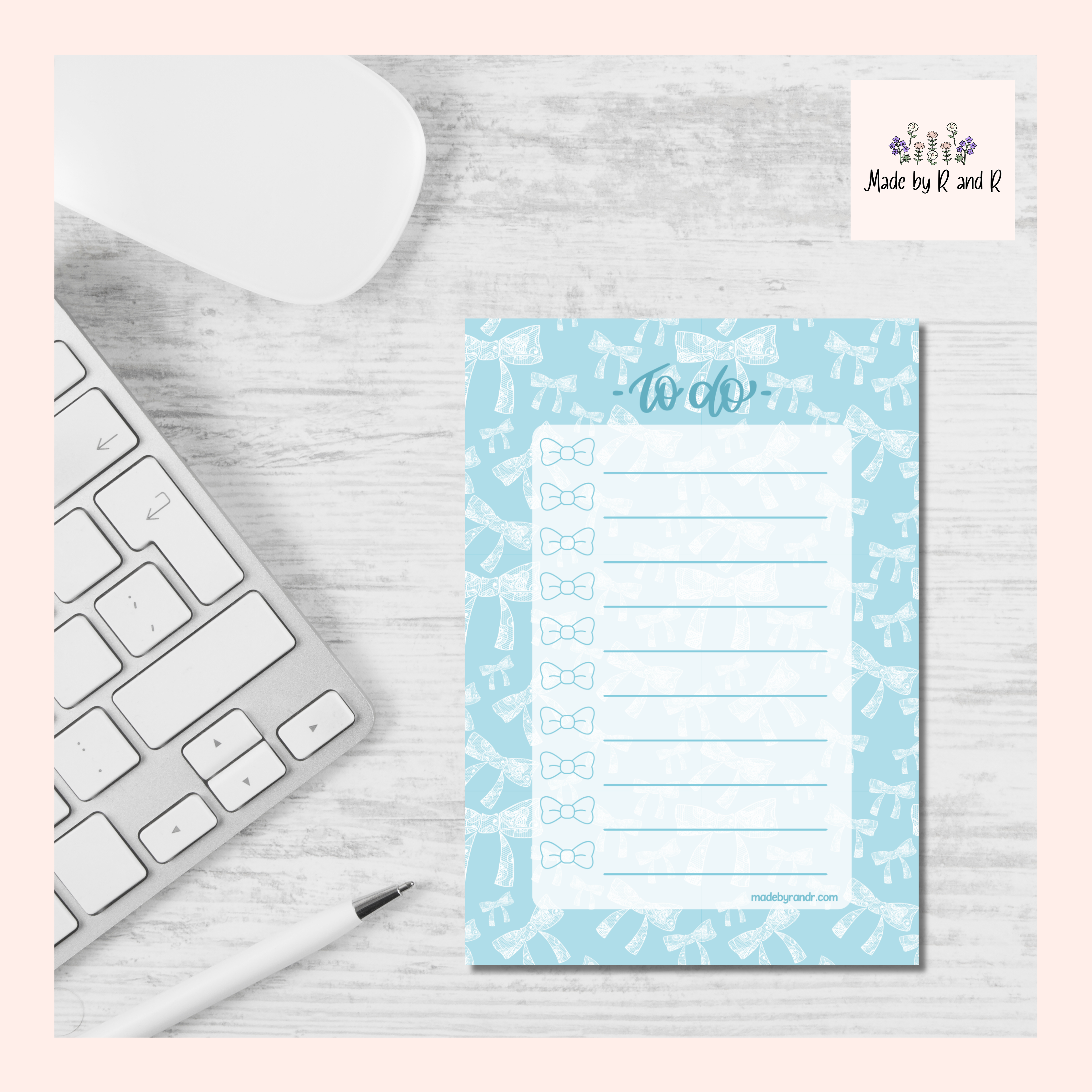 Blue Bows To Do Checklist Sticky Notes for Planning & Lists