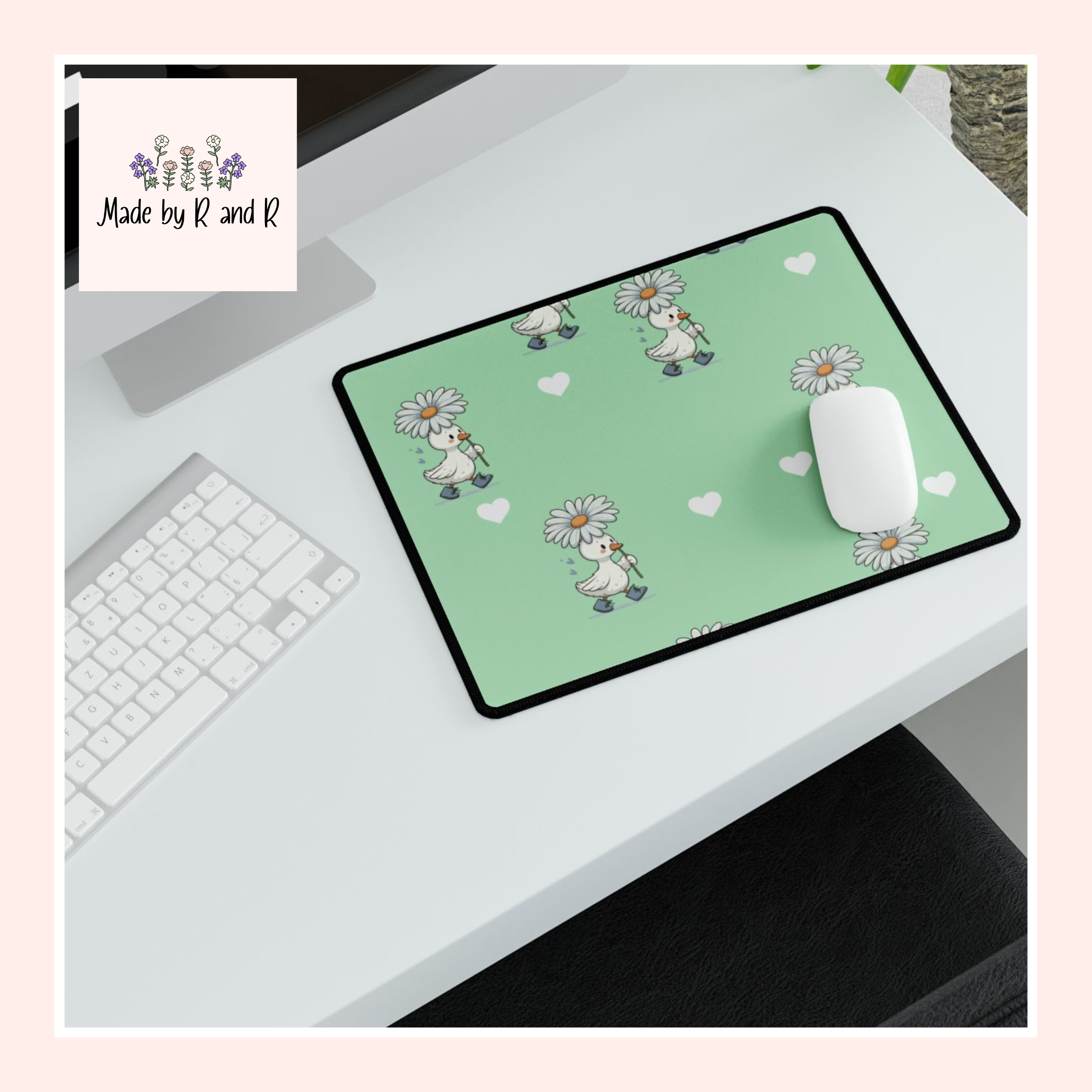 Green Goose Desk Mats and Mouse pads, Office Decor, Birthday Gifts, Home Workspace