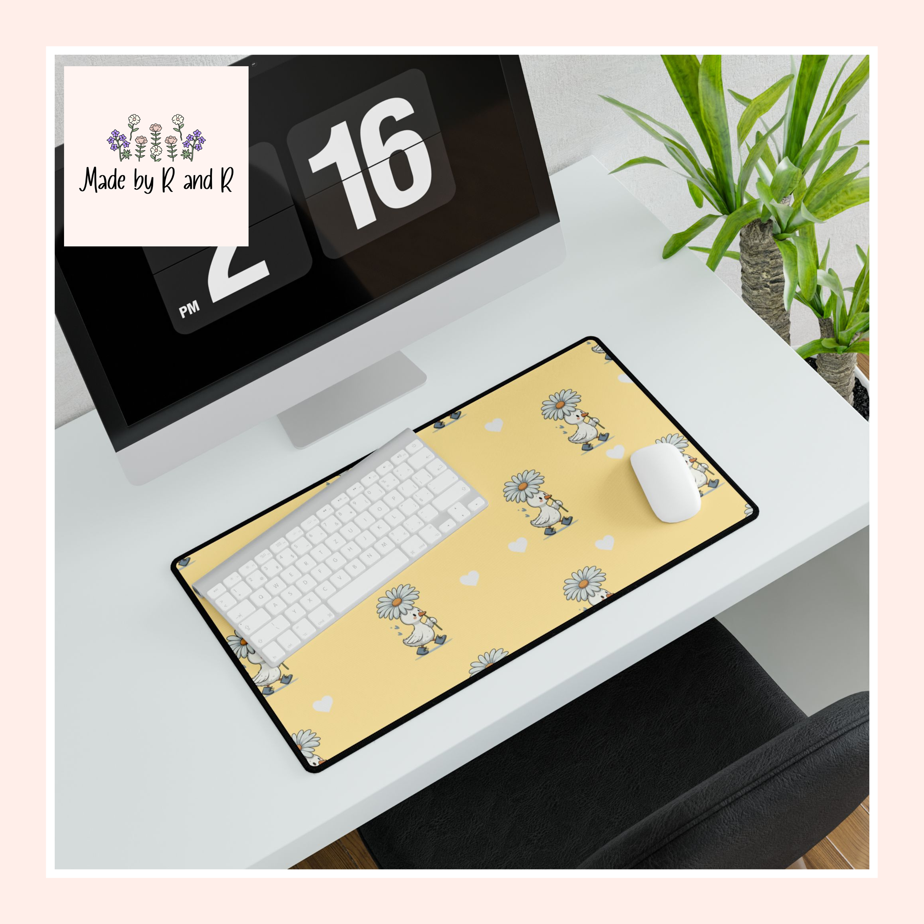 Yellow Goose Desk Mats and Mouse pads, Office Decor, Birthday Gifts, Home Workspace