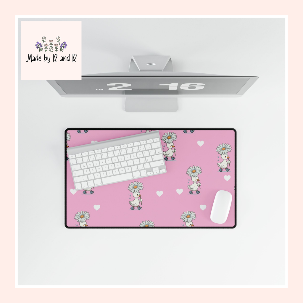 Pink Goose Desk Mats and Mouse pads, Office Decor, Birthday Gifts, Home Workspace