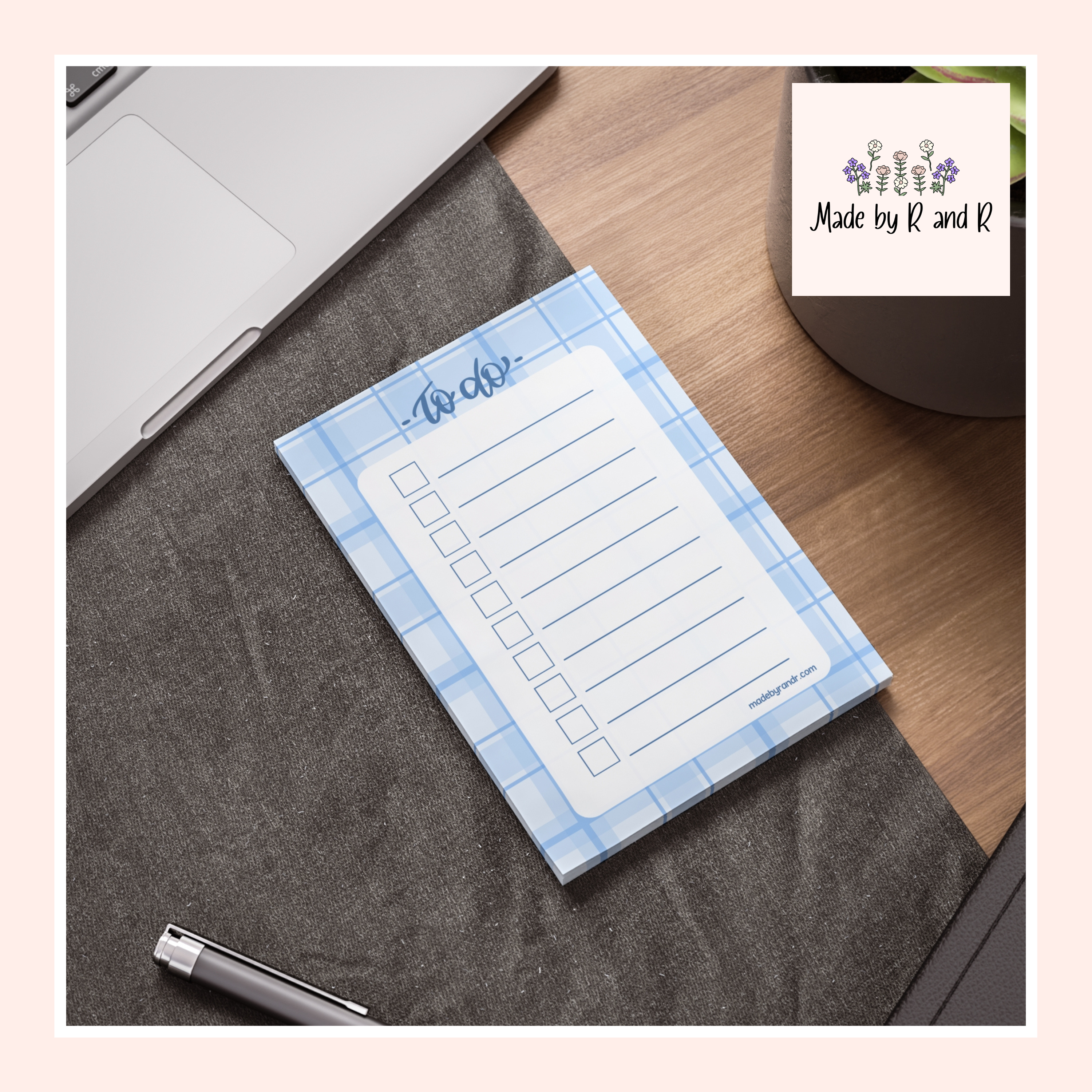 Blue Plaid To Do Checklist Sticky Notes for Planning & Lists