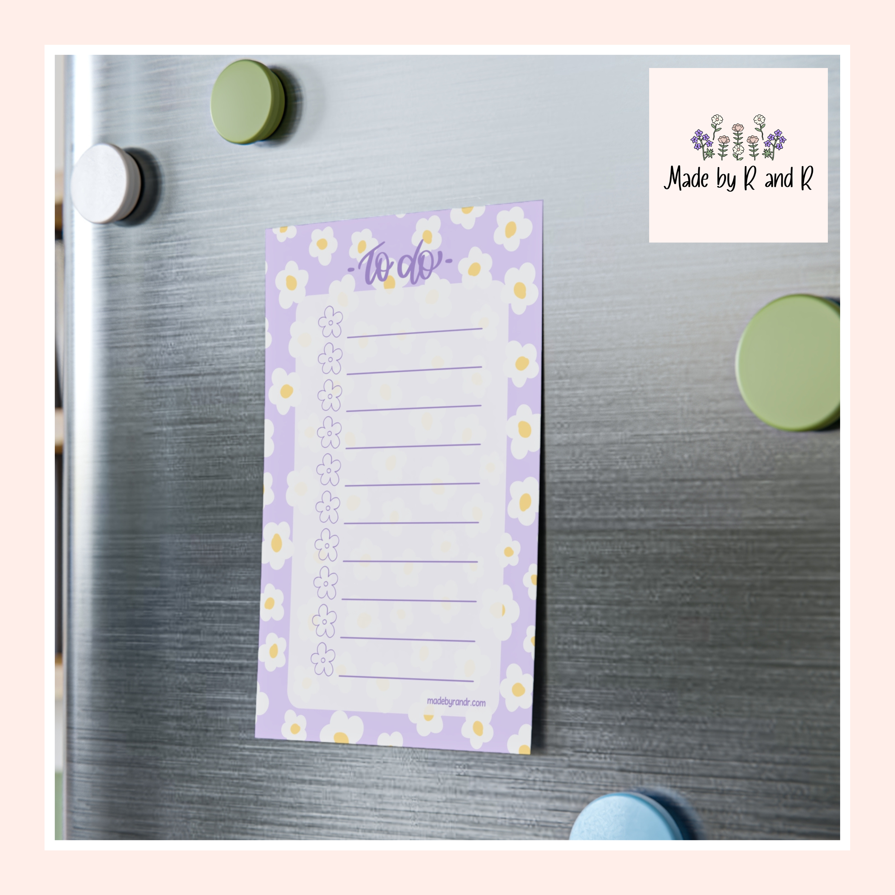 Purple Floral To Do Checklist Sticky Notes for Planning & Lists