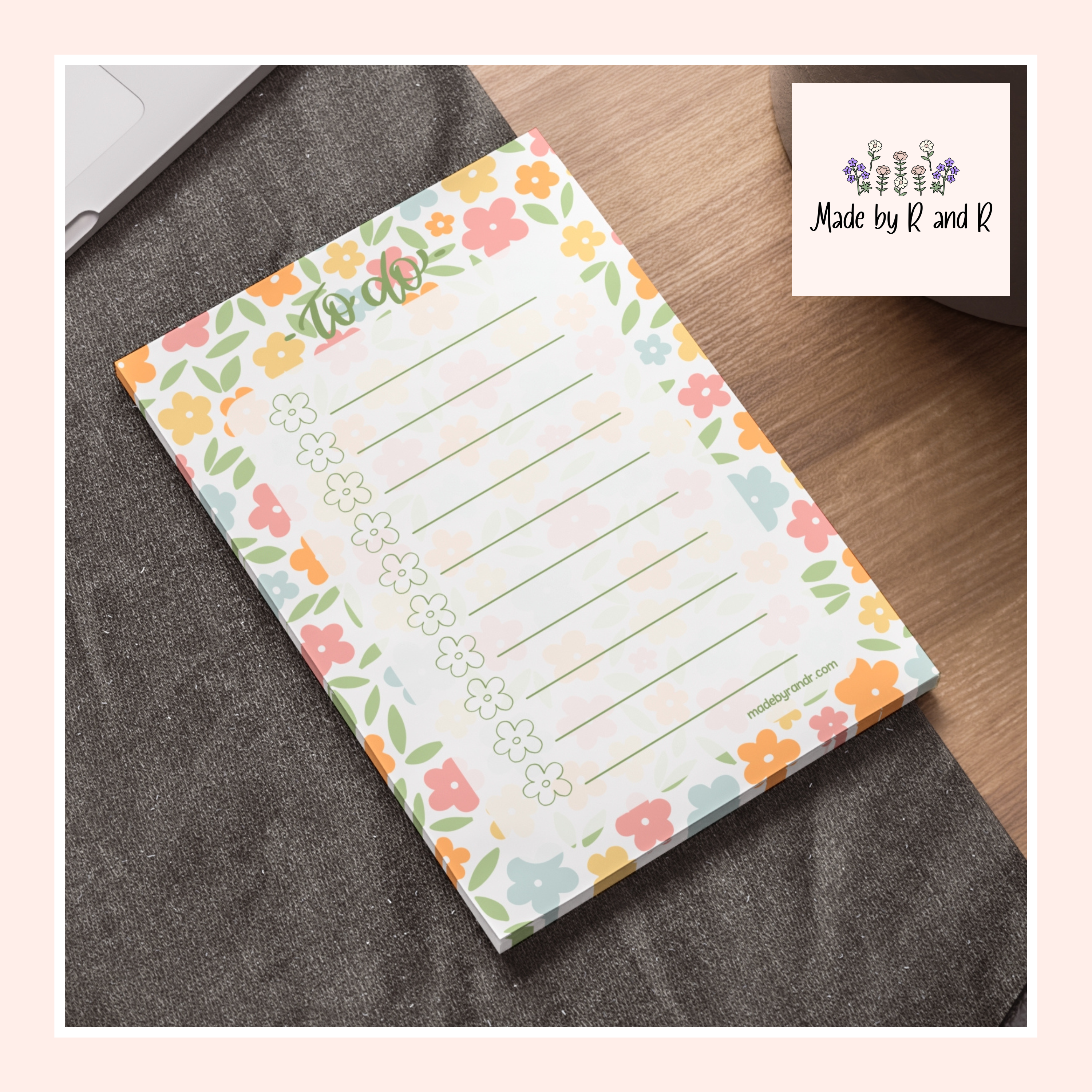 Colorful Floral To Do Checklist Sticky Notes for Planning & Lists