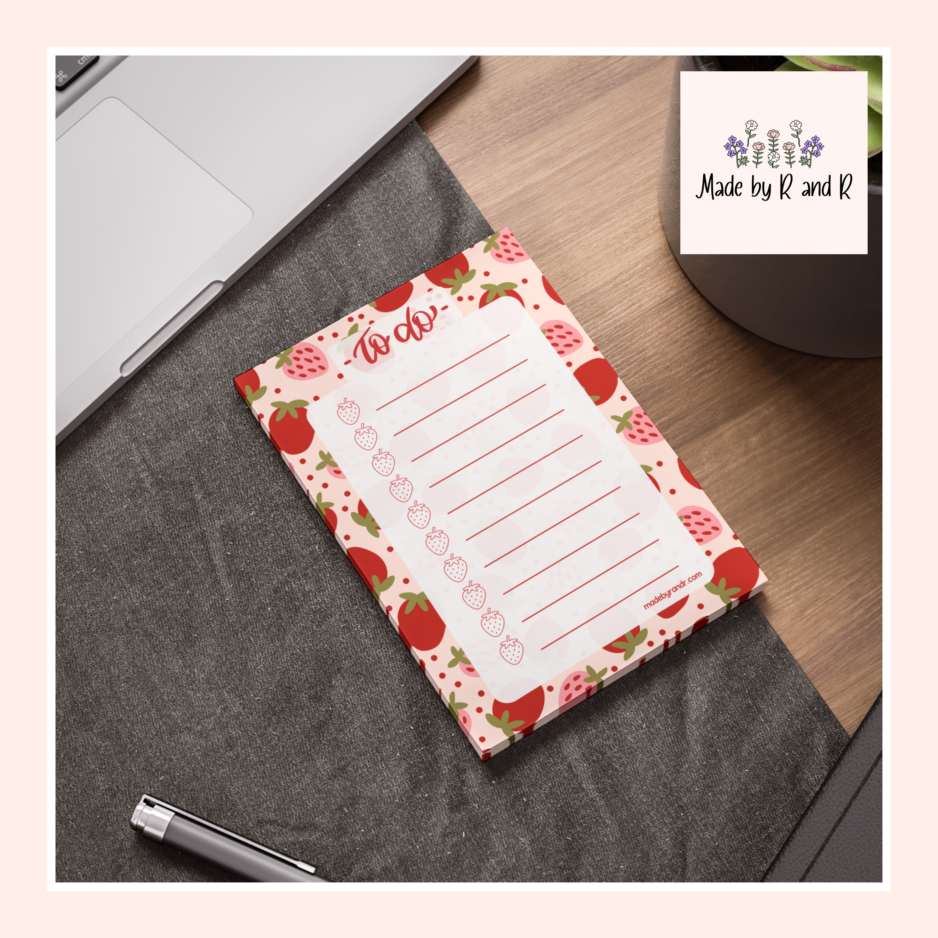 Strawberry To Do Checklist Sticky Notes for Planning & Lists