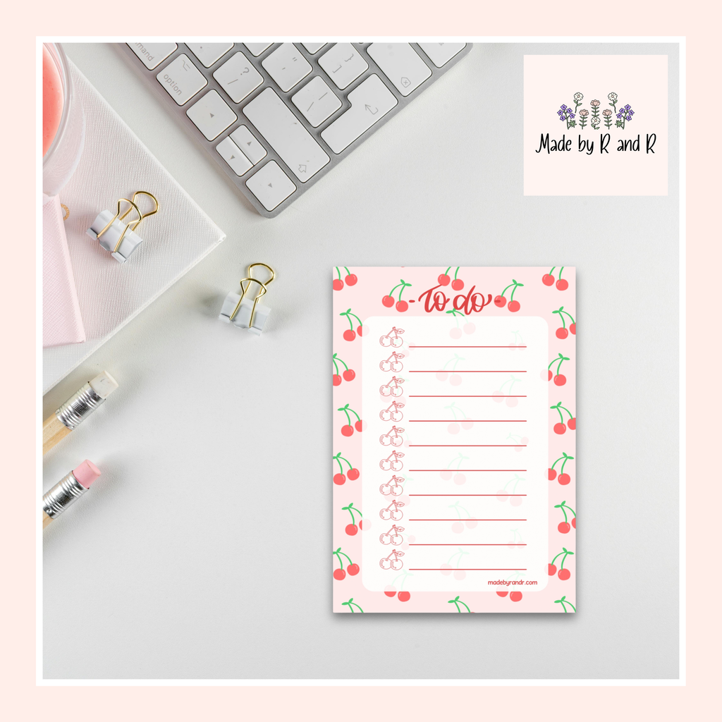 Cherry To Do Checklist Sticky Notes for Planning & Lists