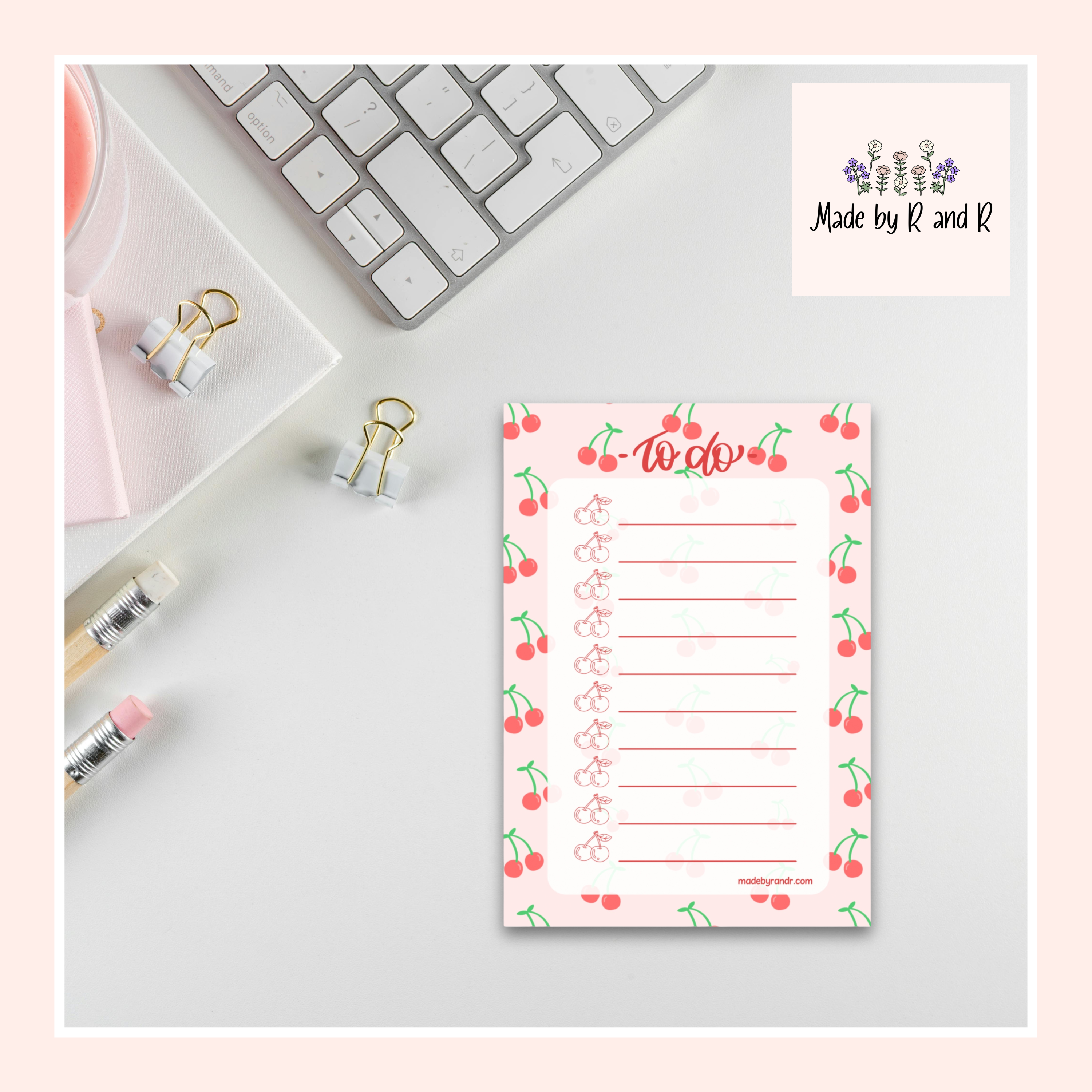 Cherry To Do Checklist Sticky Notes for Planning & Lists