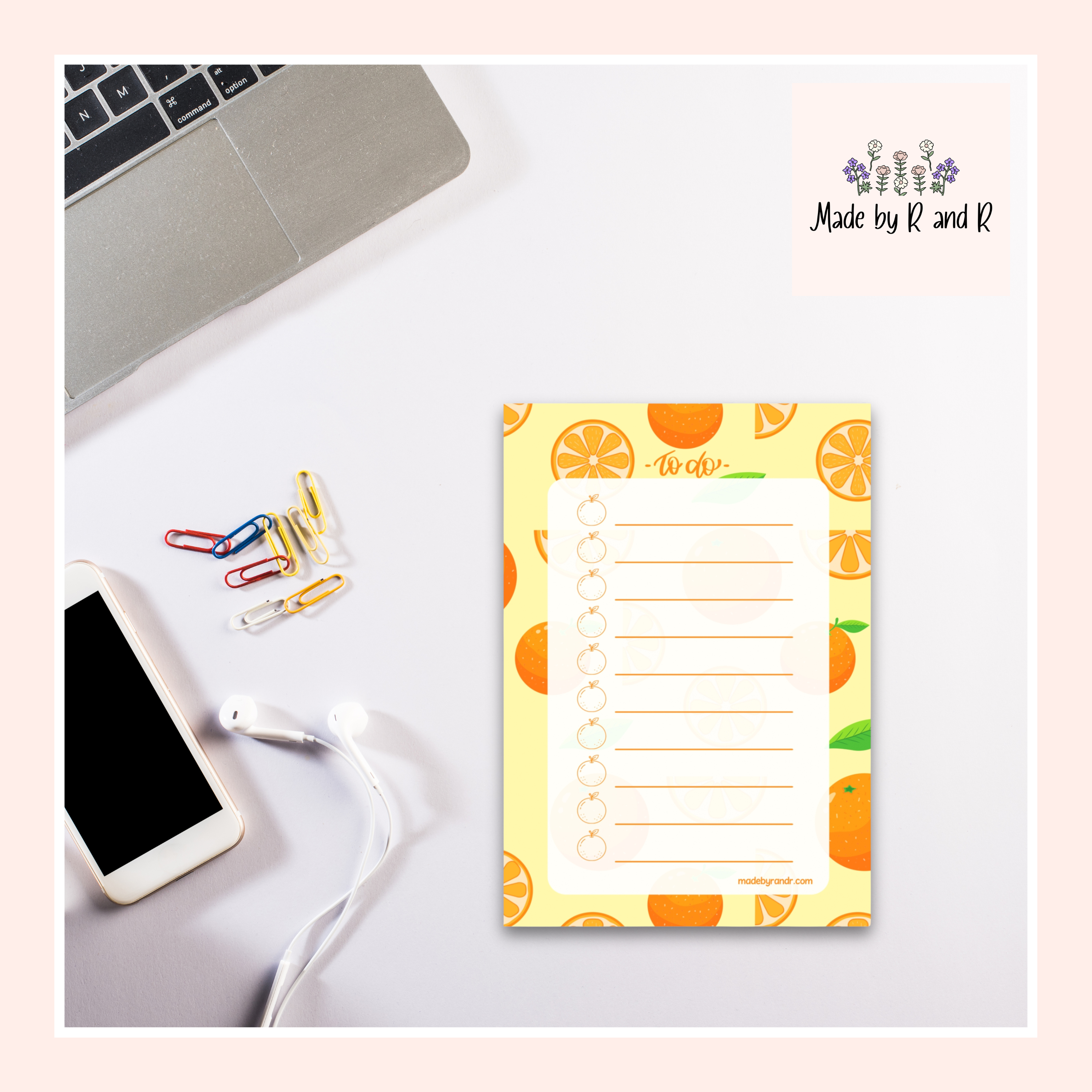 Orange To Do Checklist Sticky Notes for Planning & Lists