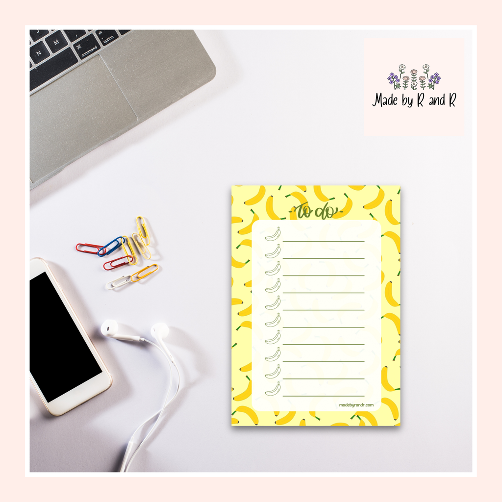 Banana To Do Checklist Sticky Notes for Planning & Lists