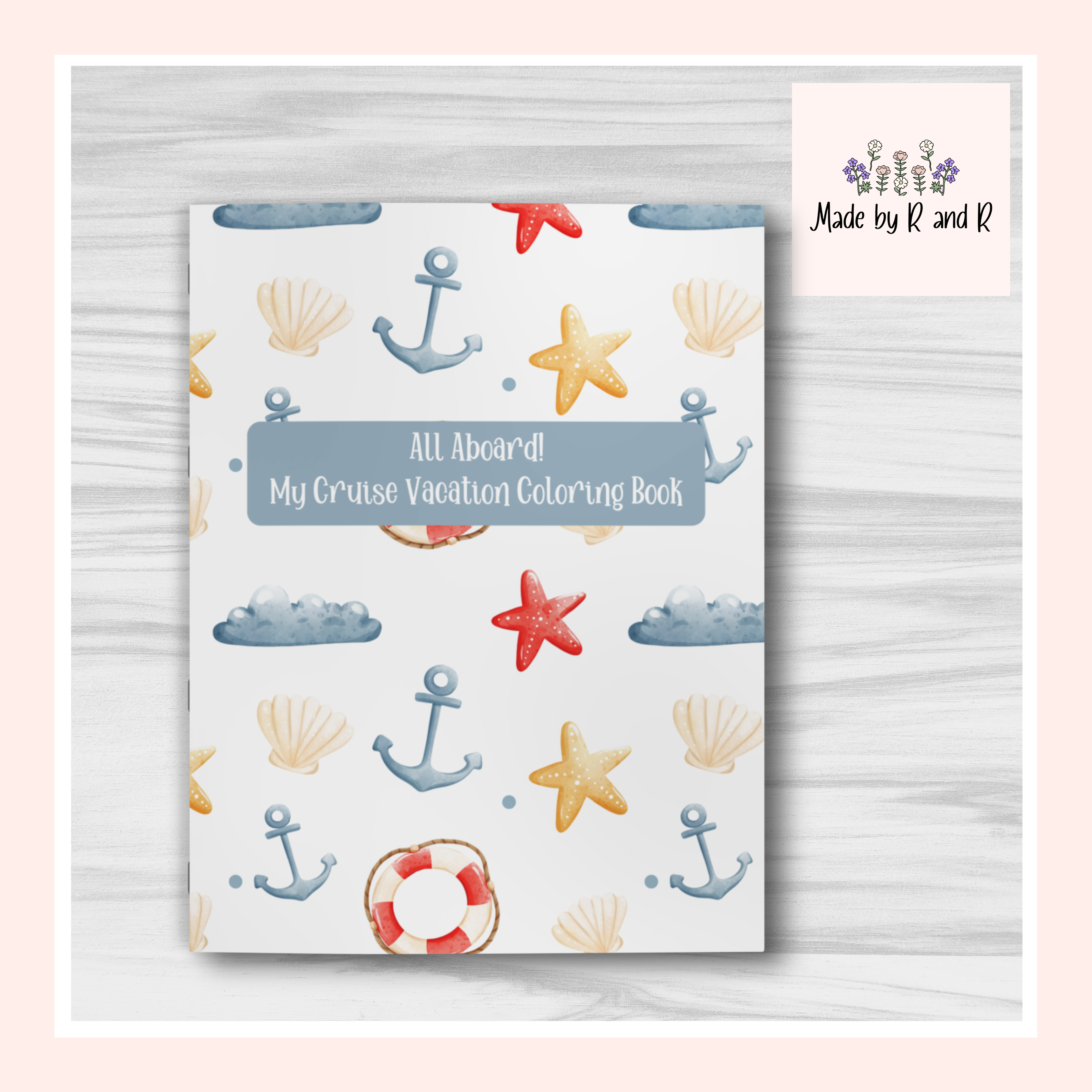 Cruise Vacation Coloring Book, "All Aboard" Sea-Themed Kids Activity Book