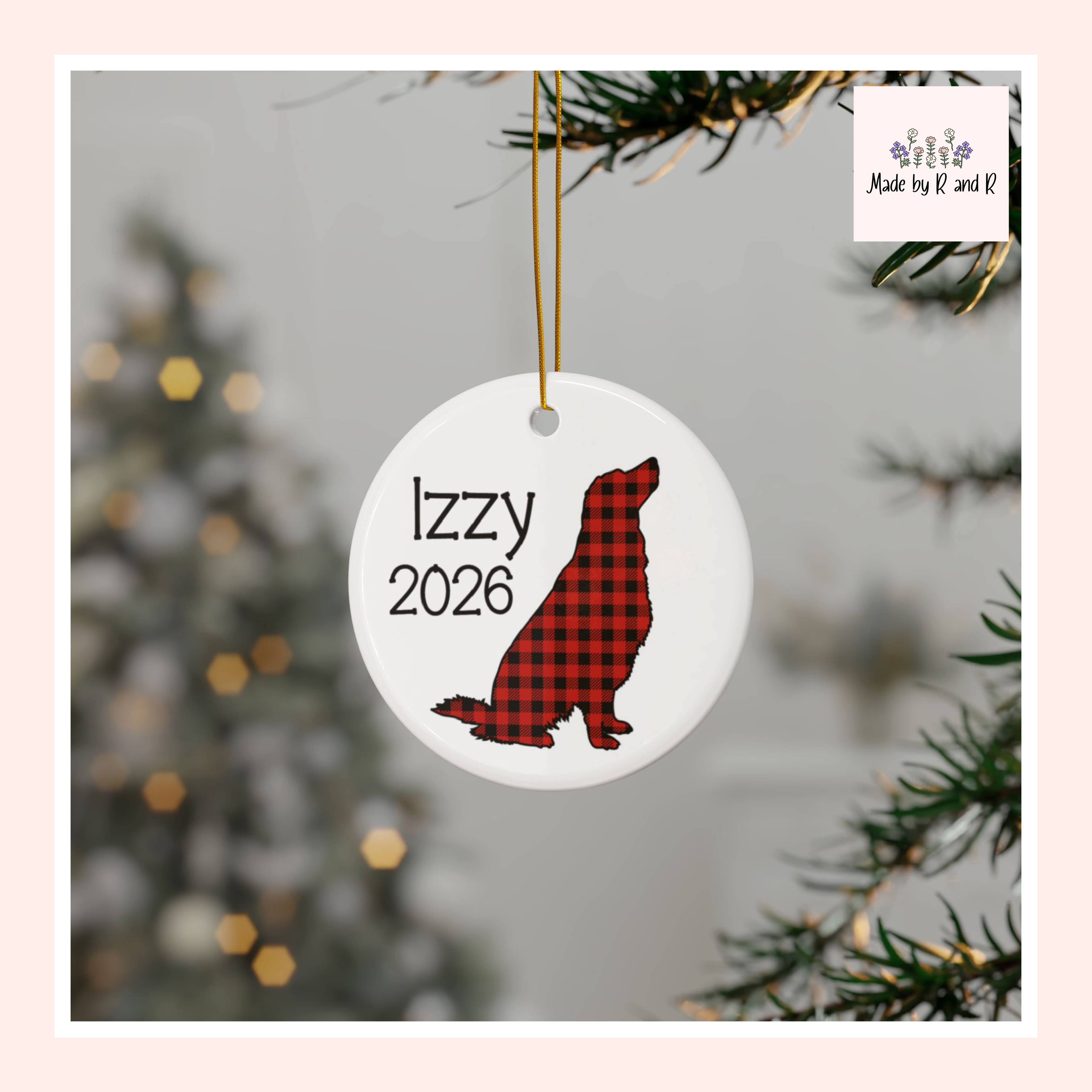 Custom Golden Retriever 2025 Ceramic Ornament, Dog Mom Gift, Custom Holiday Decor, Keepsake Decoration