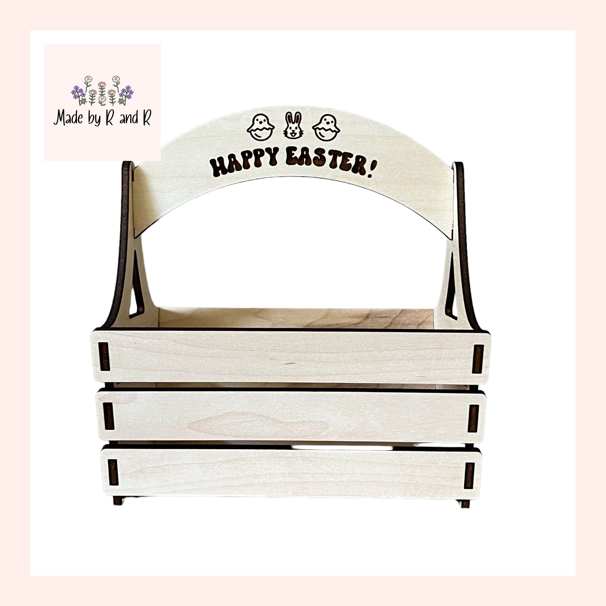 Wood Emoji Easter Basket