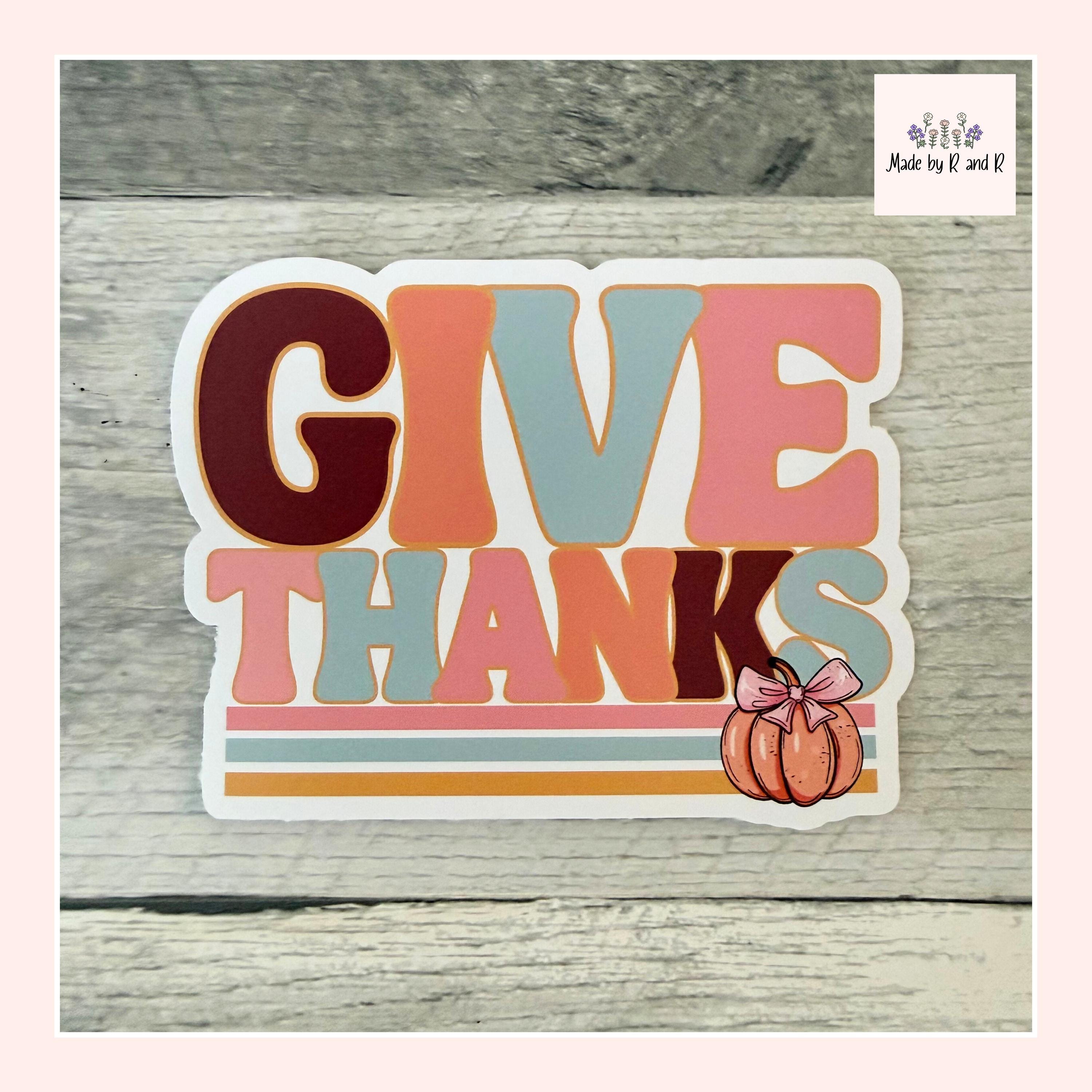 Give Thanks Fall Sticker