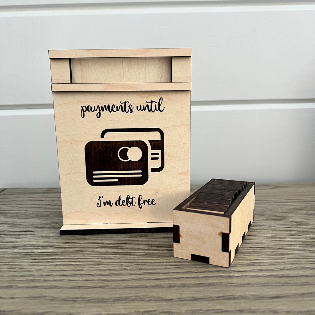 Payments Until I'm Debt Free Wood Countdown