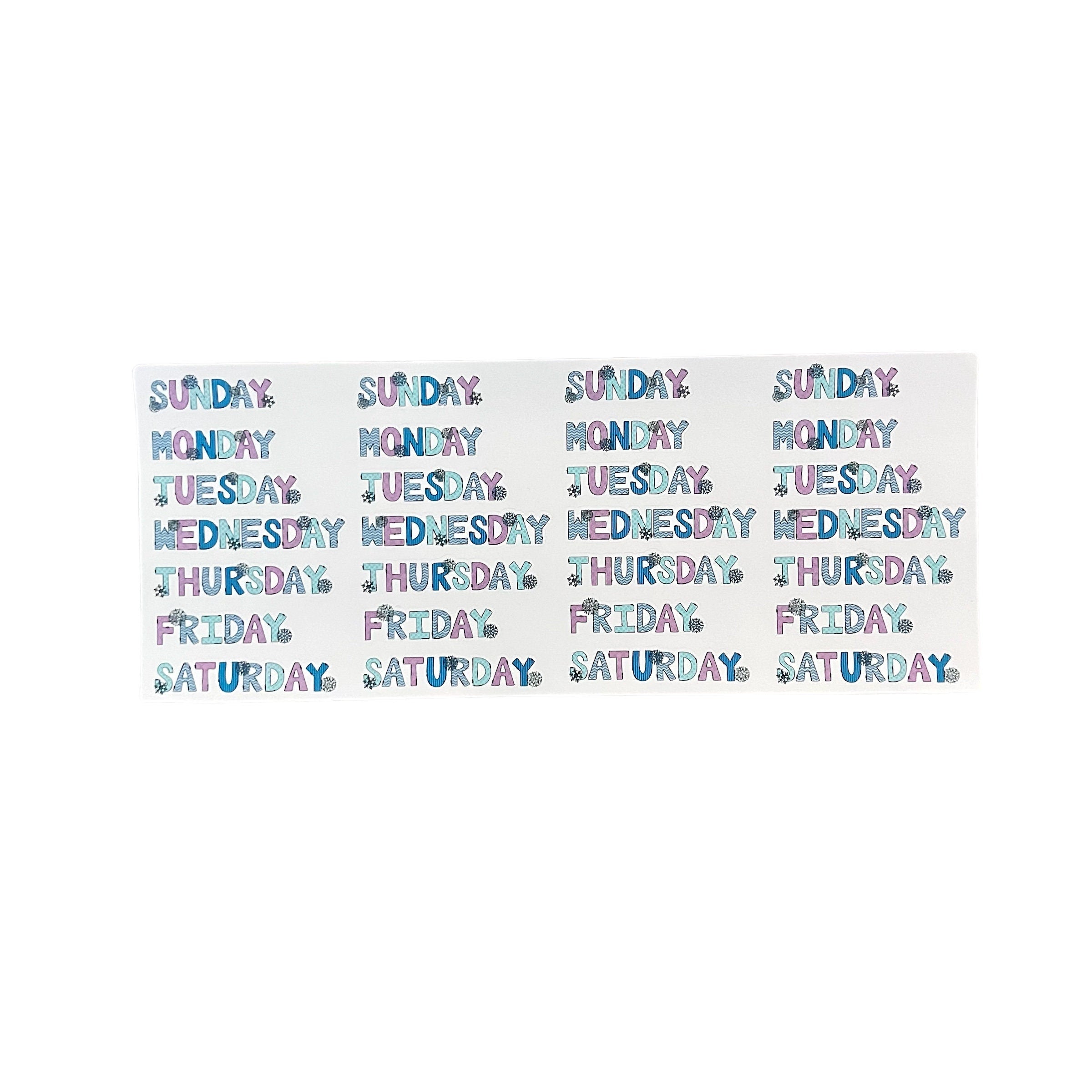 Winter Days of the Week Planner Stickers