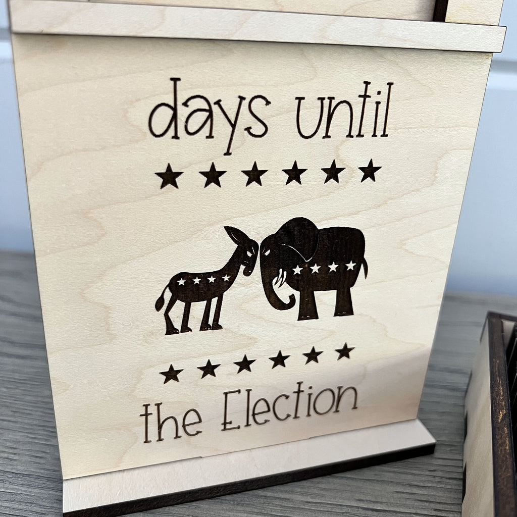 Days Until The Election Wood Countdown