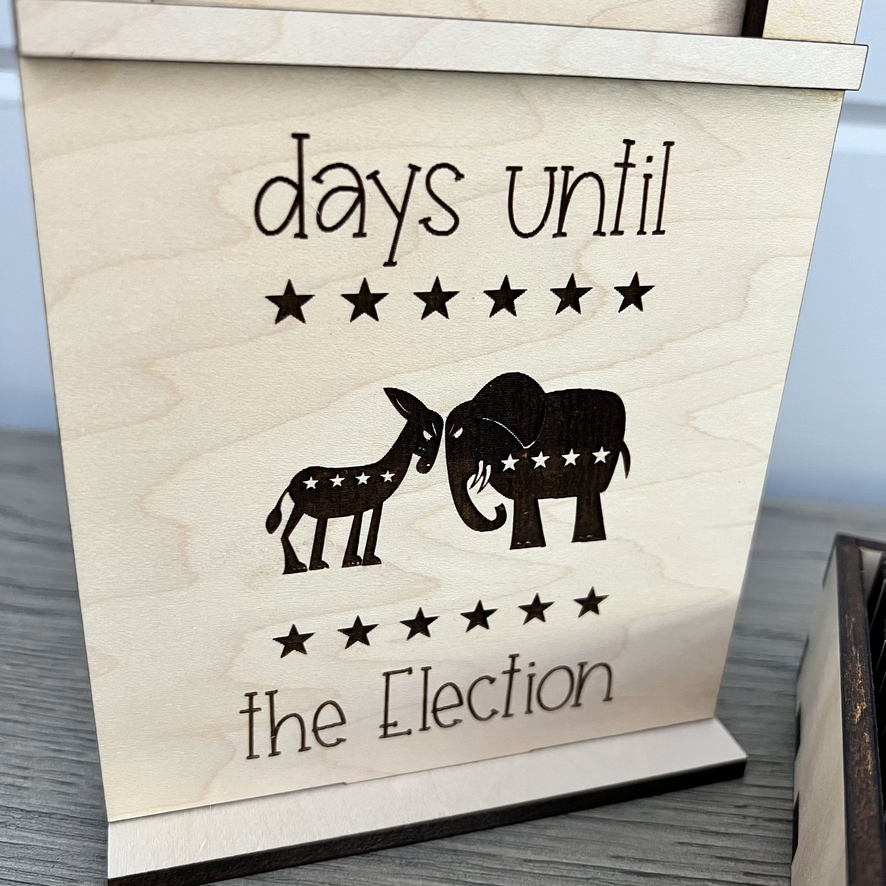 Days Until The Election Wood Countdown